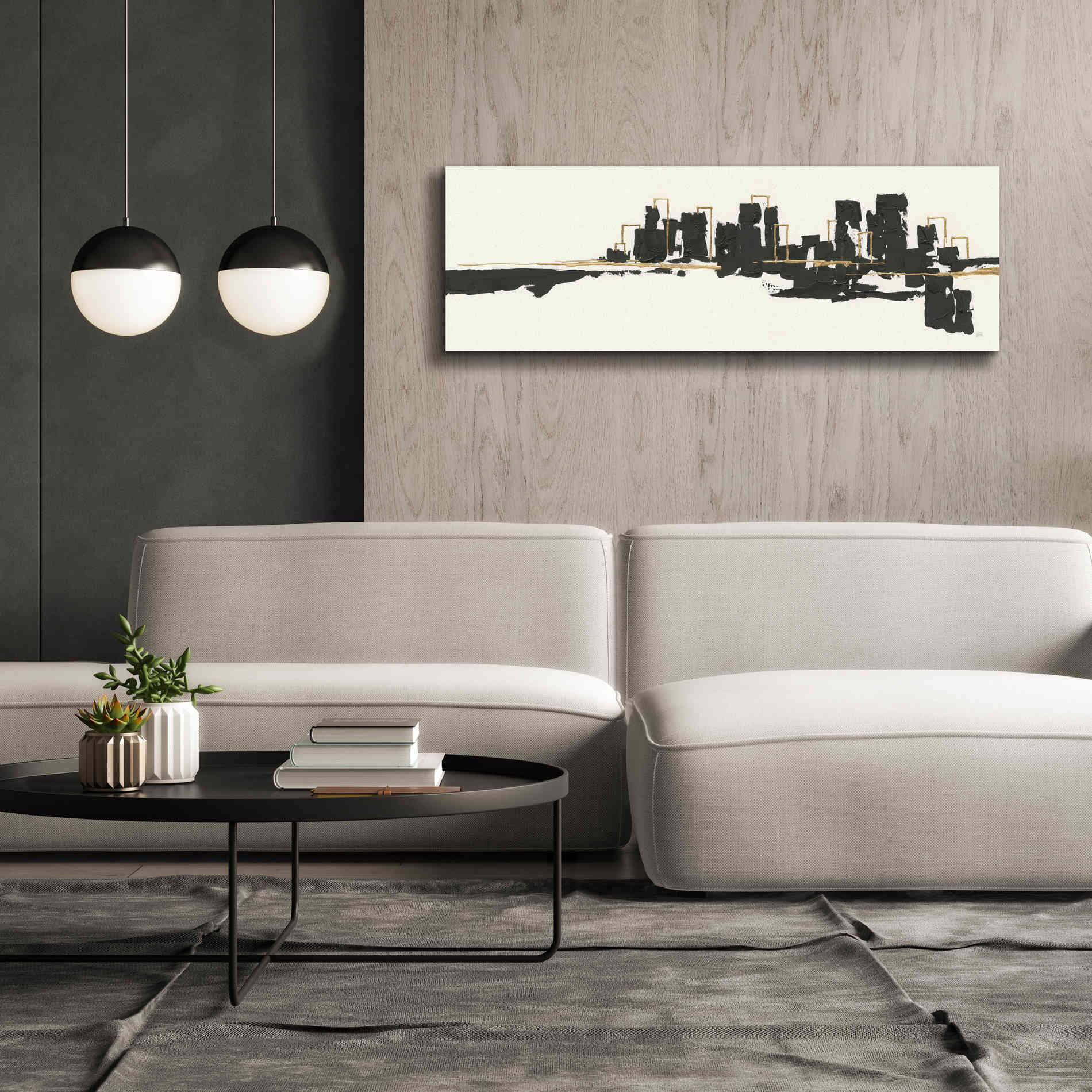 'Gilded City I' by Chris Paschke, Giclee Canvas Wall Art,60 x 20