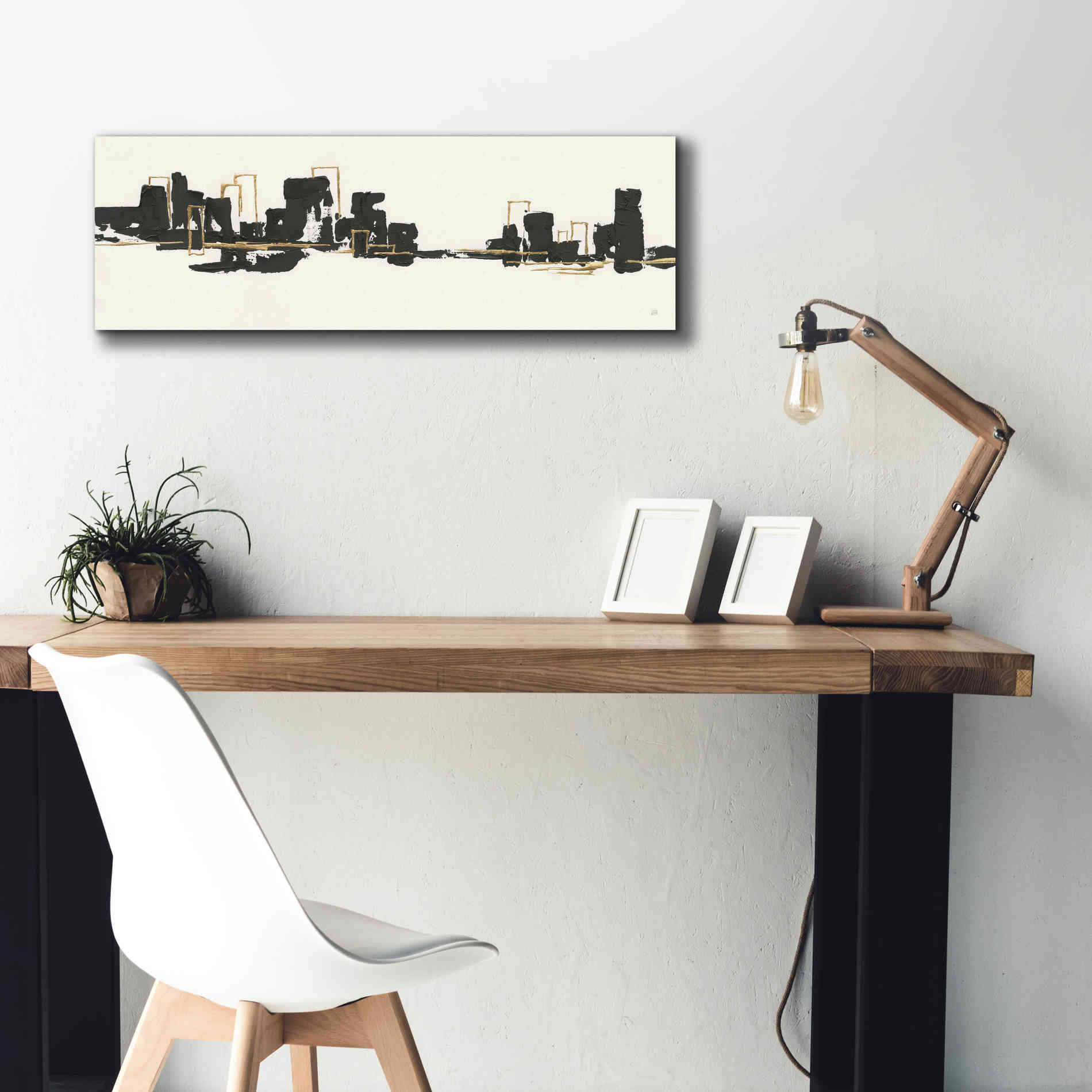 'Gilded City II' by Chris Paschke, Giclee Canvas Wall Art,36 x 12