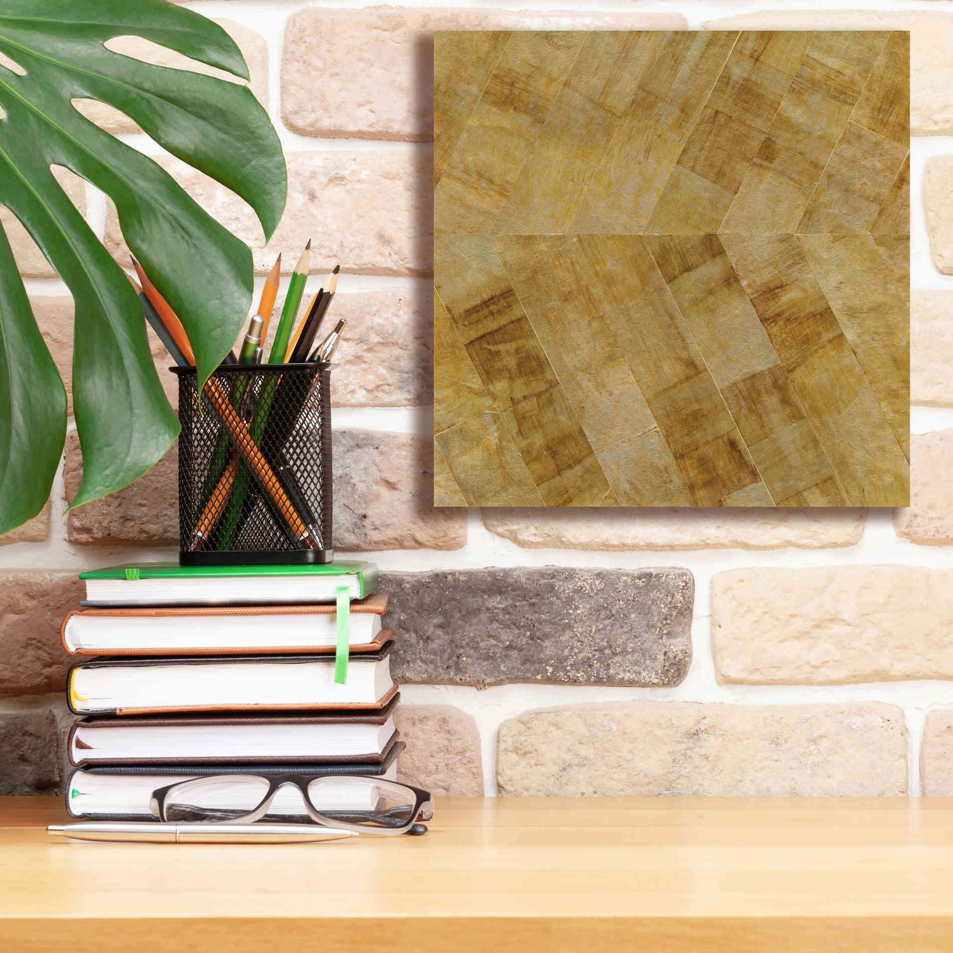 'Gilded Herringbone II' by Chris Paschke, Giclee Canvas Wall Art,12 x 12