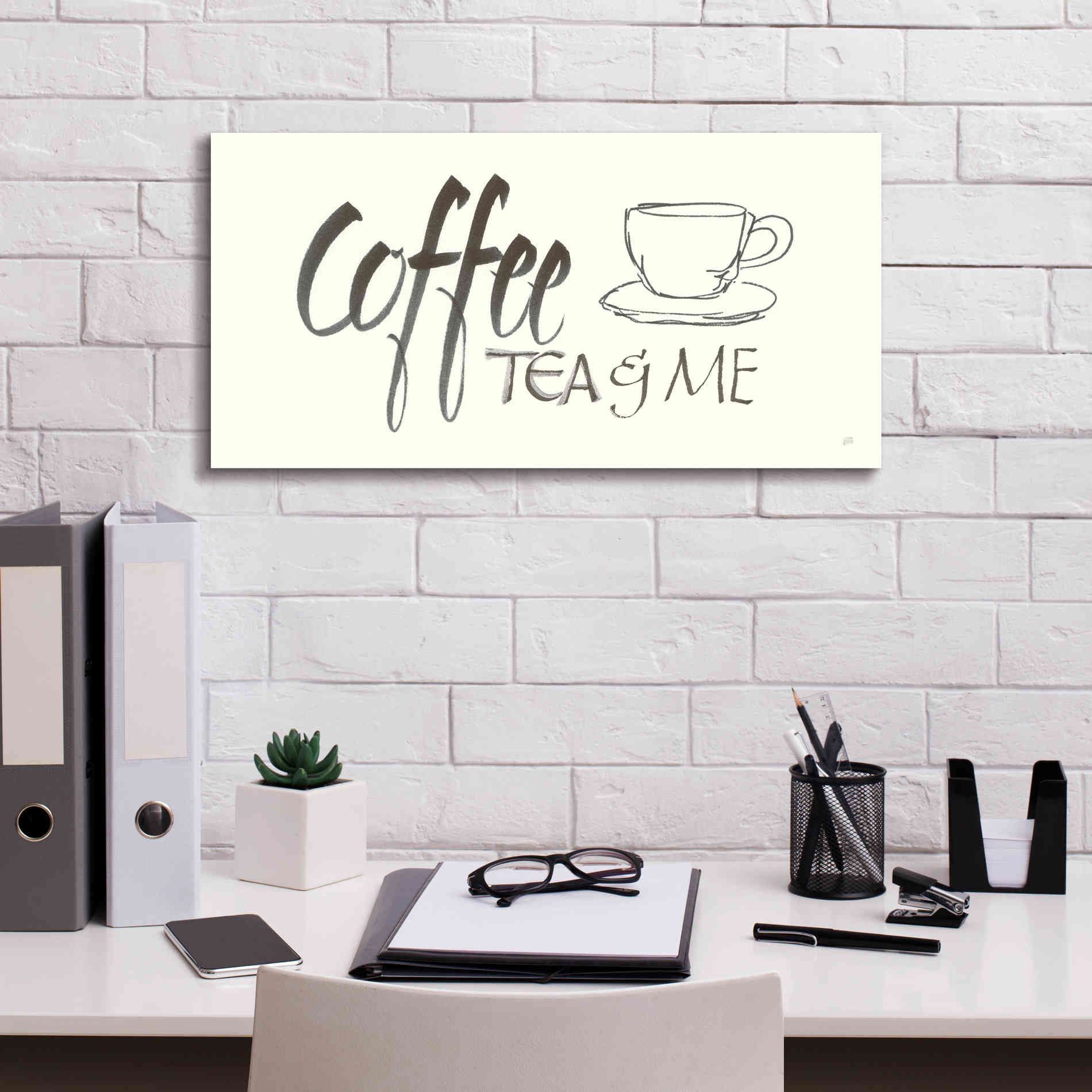 'Coffee Sayings II' by Chris Paschke, Giclee Canvas Wall Art,24 x 12