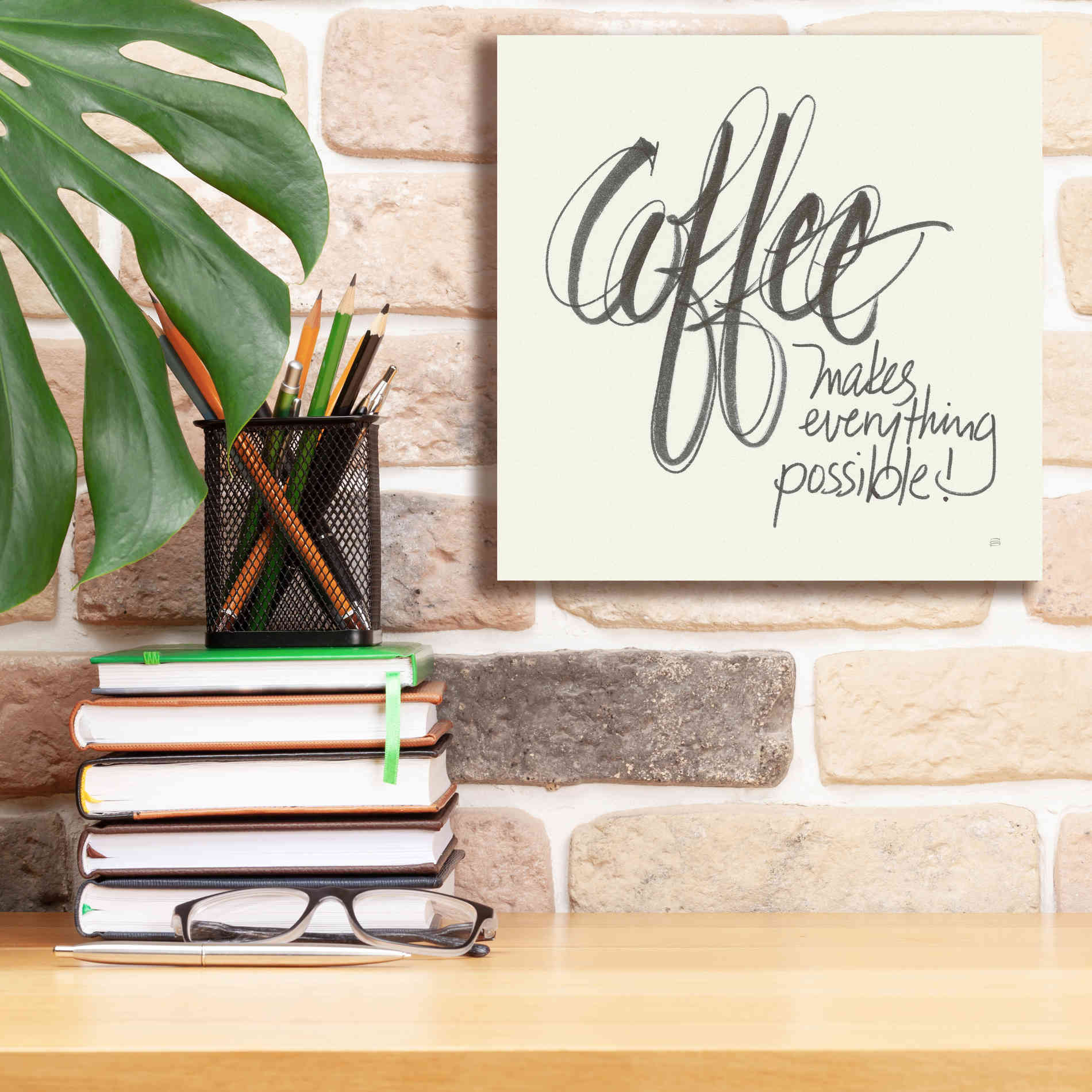 'Coffee Sayings IV' by Chris Paschke, Giclee Canvas Wall Art,12 x 12