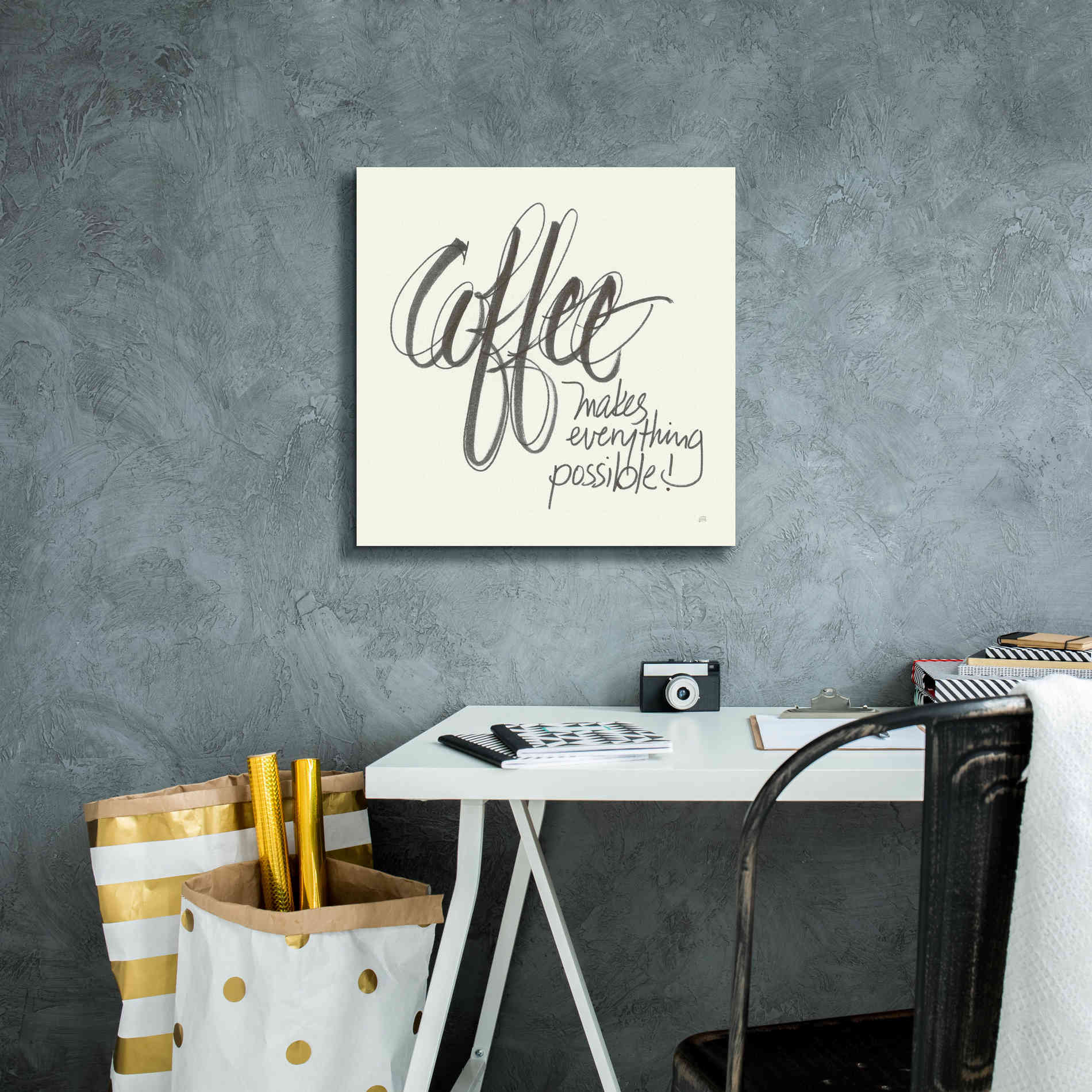 'Coffee Sayings IV' by Chris Paschke, Giclee Canvas Wall Art,18 x 18