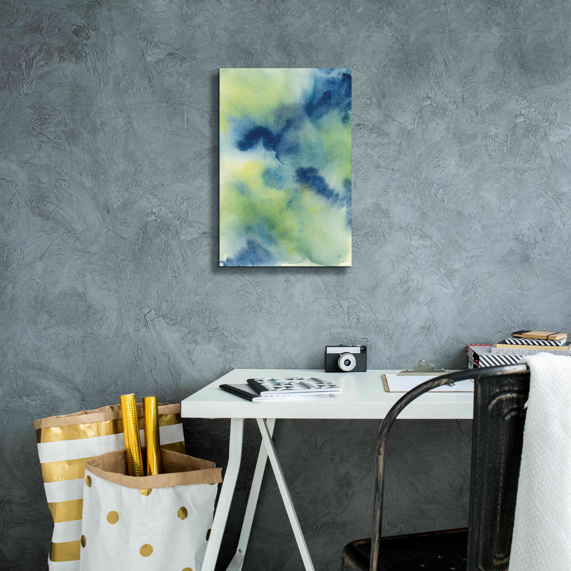 'Indigo Flow I' by Chris Paschke, Giclee Canvas Wall Art,12 x 18