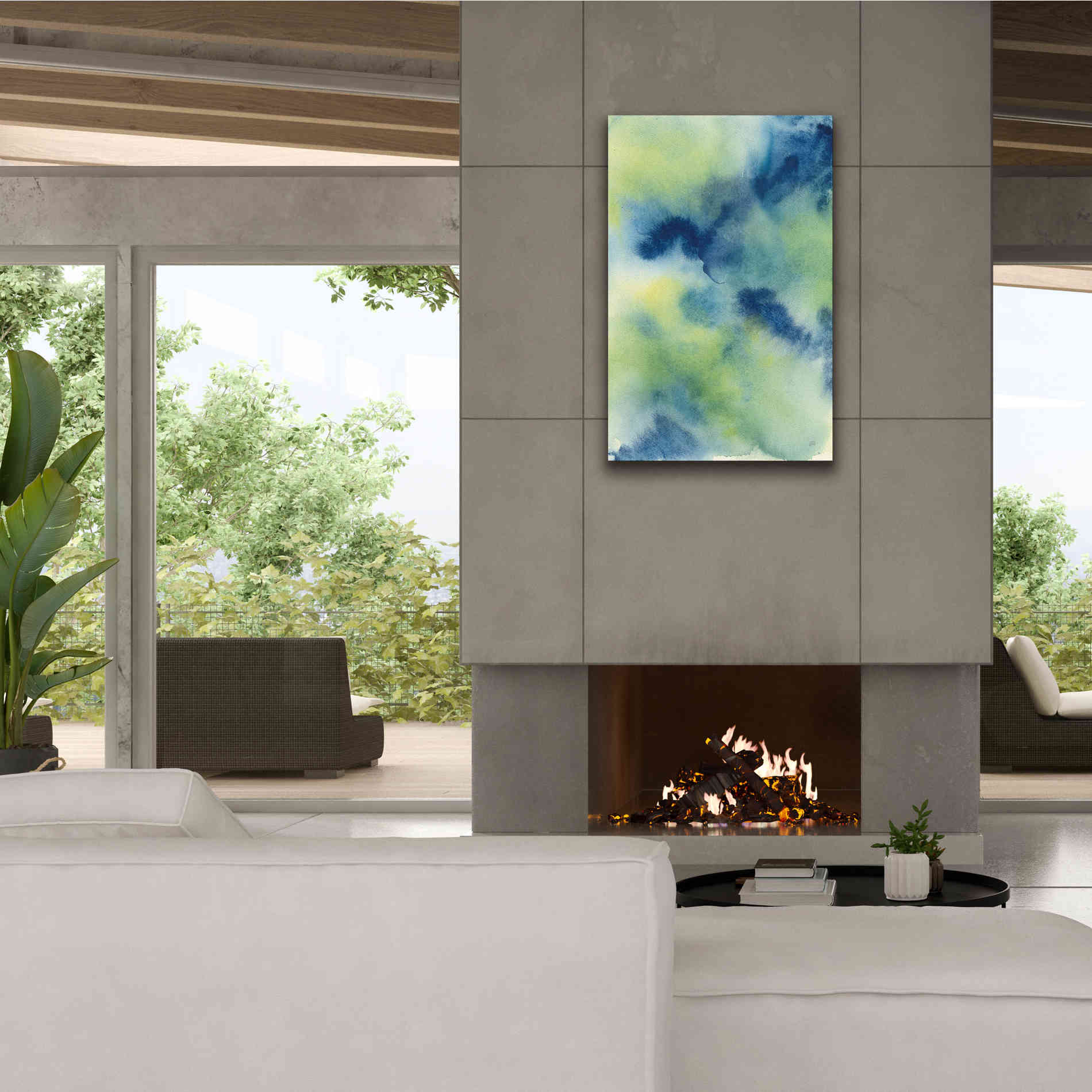 'Indigo Flow I' by Chris Paschke, Giclee Canvas Wall Art,26 x 40