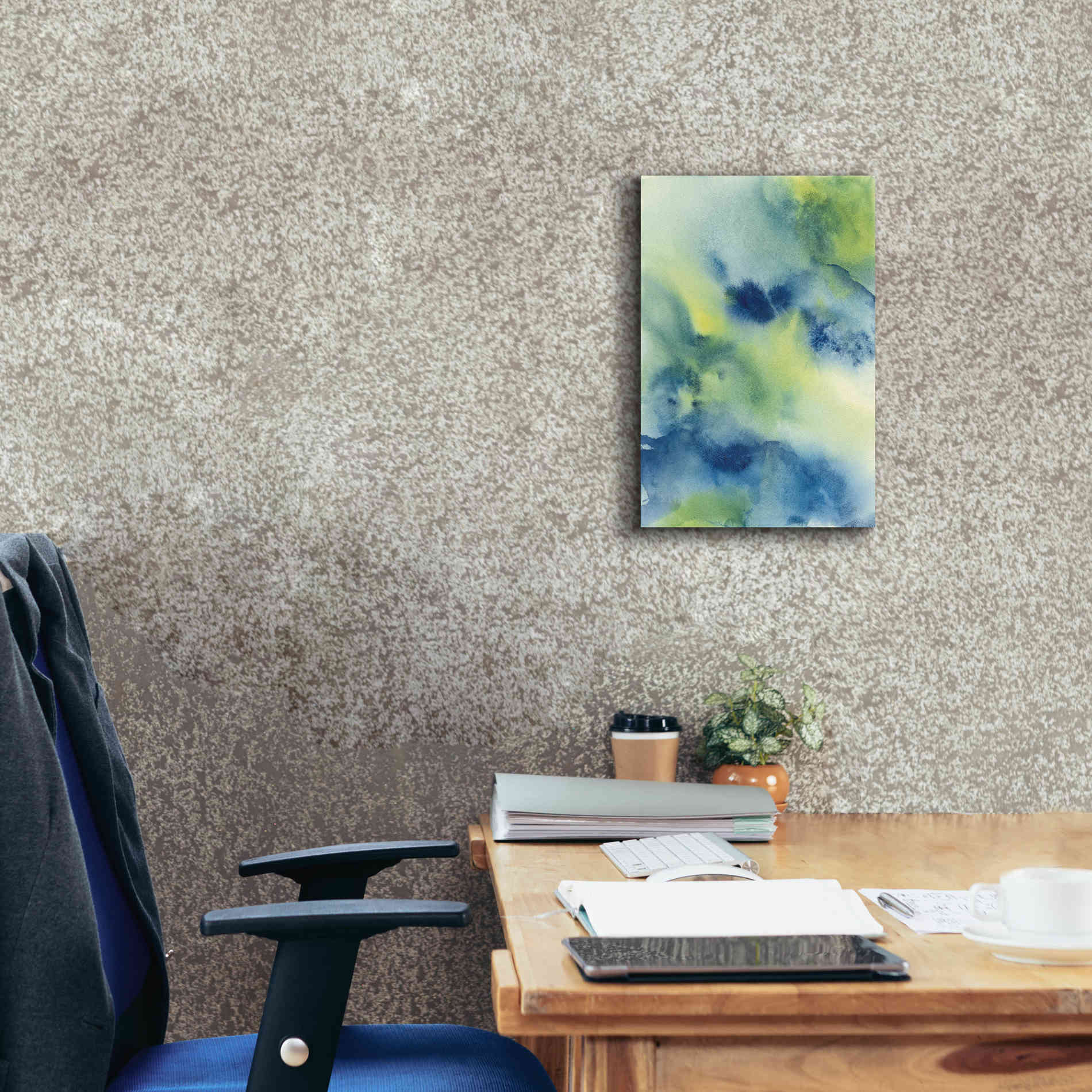 'Indigo Flow II' by Chris Paschke, Giclee Canvas Wall Art,12 x 18