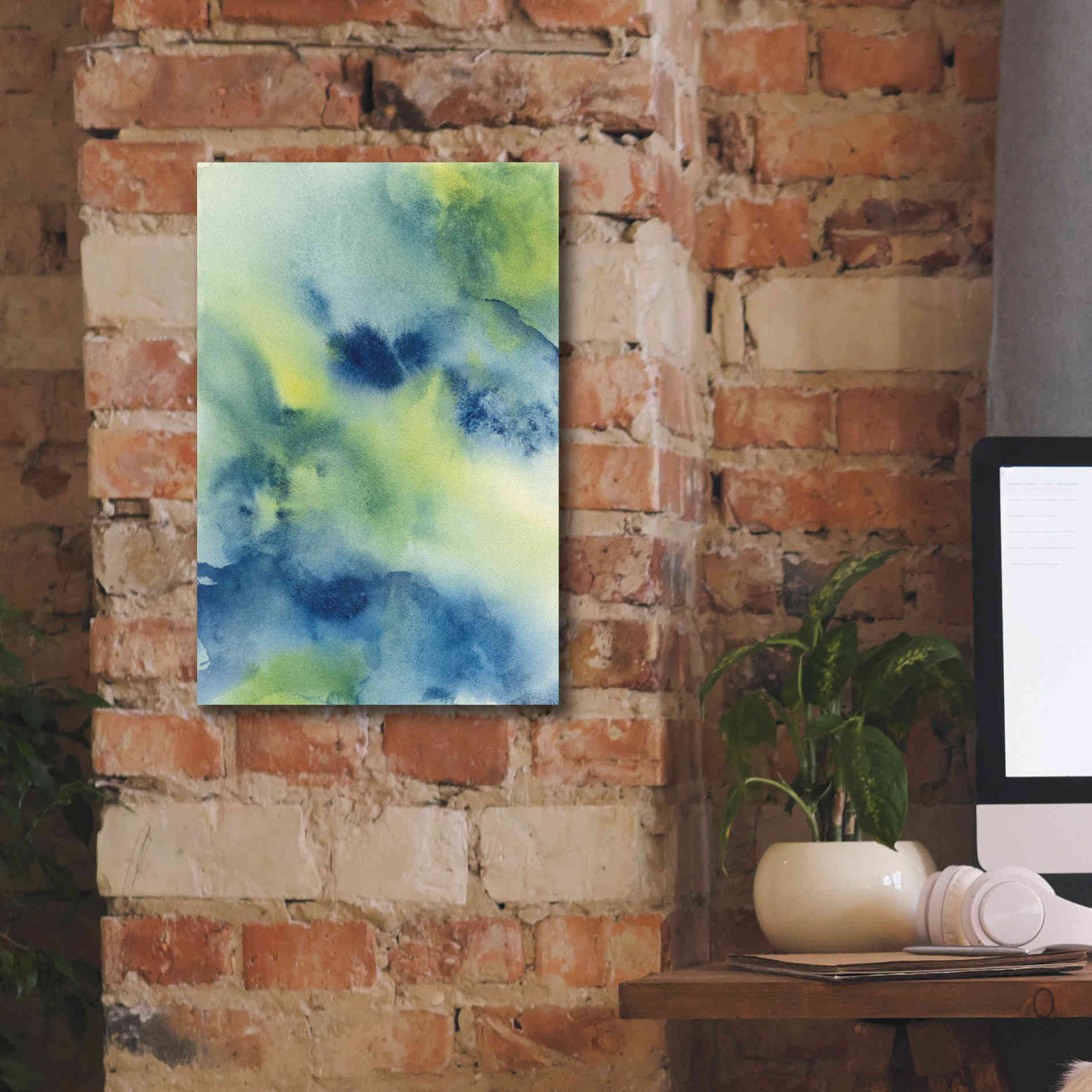 'Indigo Flow II' by Chris Paschke, Giclee Canvas Wall Art,12 x 18