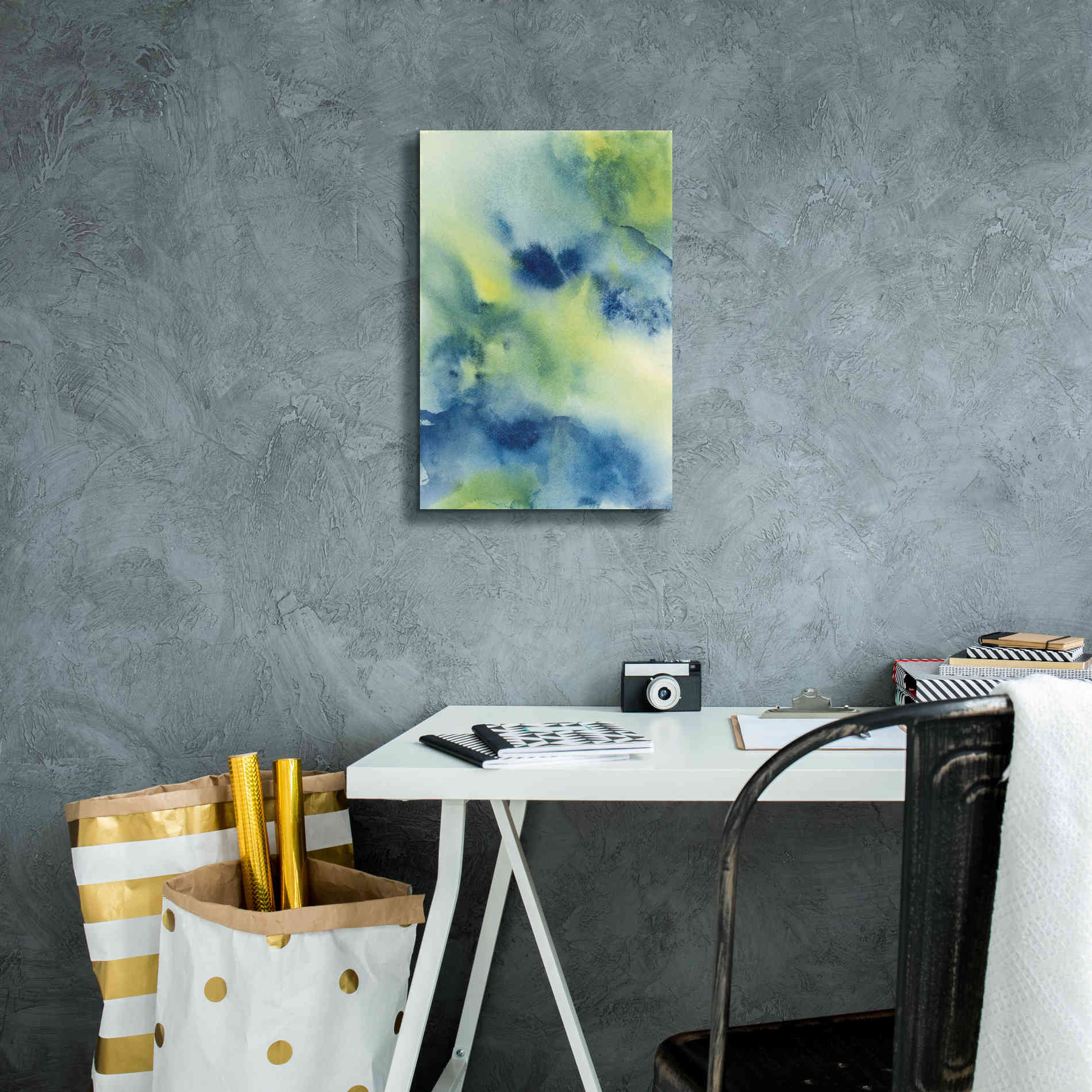 'Indigo Flow II' by Chris Paschke, Giclee Canvas Wall Art,12 x 18