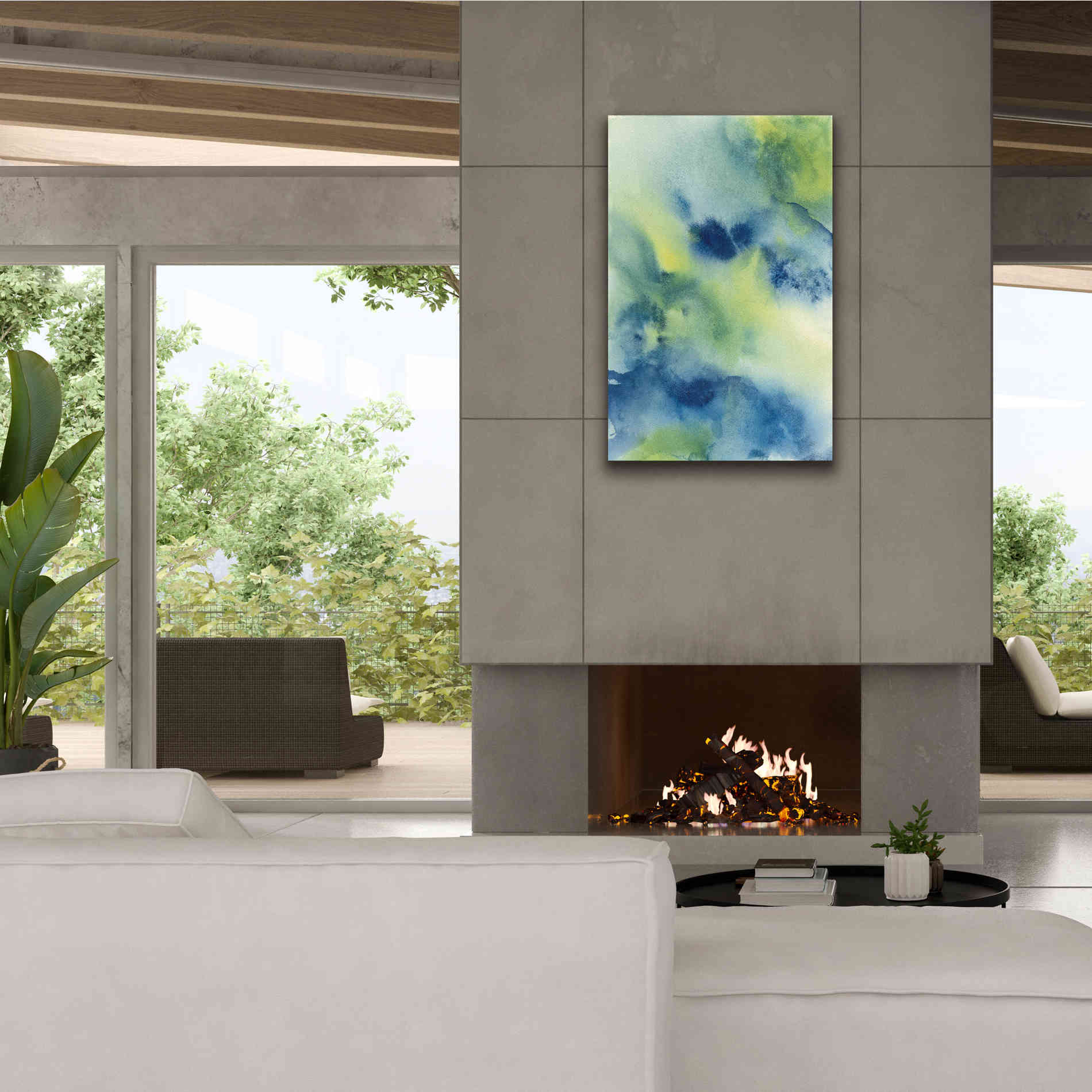 'Indigo Flow II' by Chris Paschke, Giclee Canvas Wall Art,26 x 40