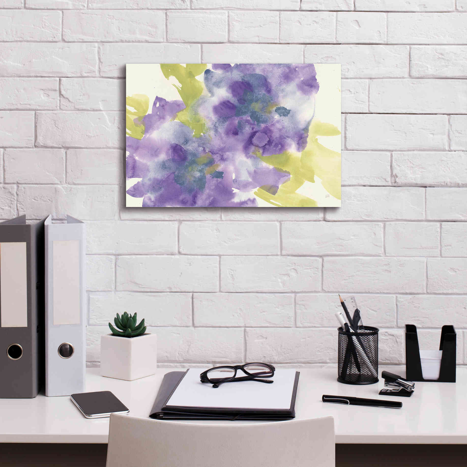 'VIolet And Gray I' by Chris Paschke, Giclee Canvas Wall Art,18 x 12