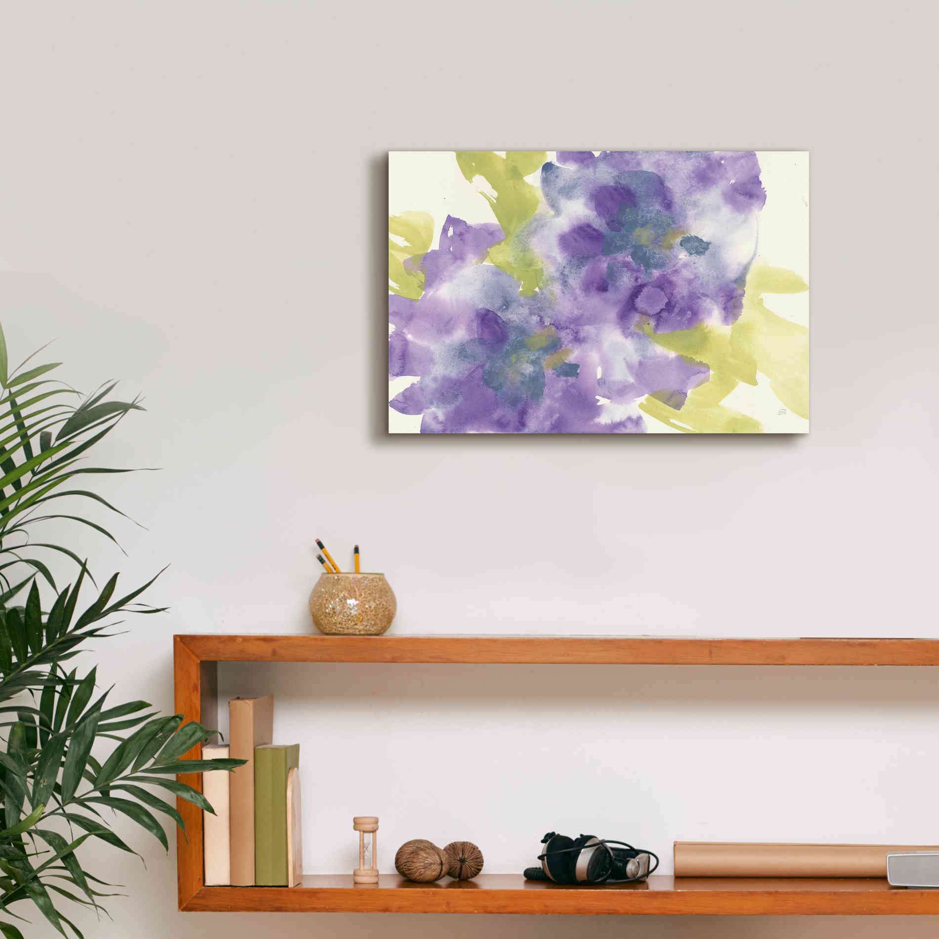 'VIolet And Gray I' by Chris Paschke, Giclee Canvas Wall Art,18 x 12