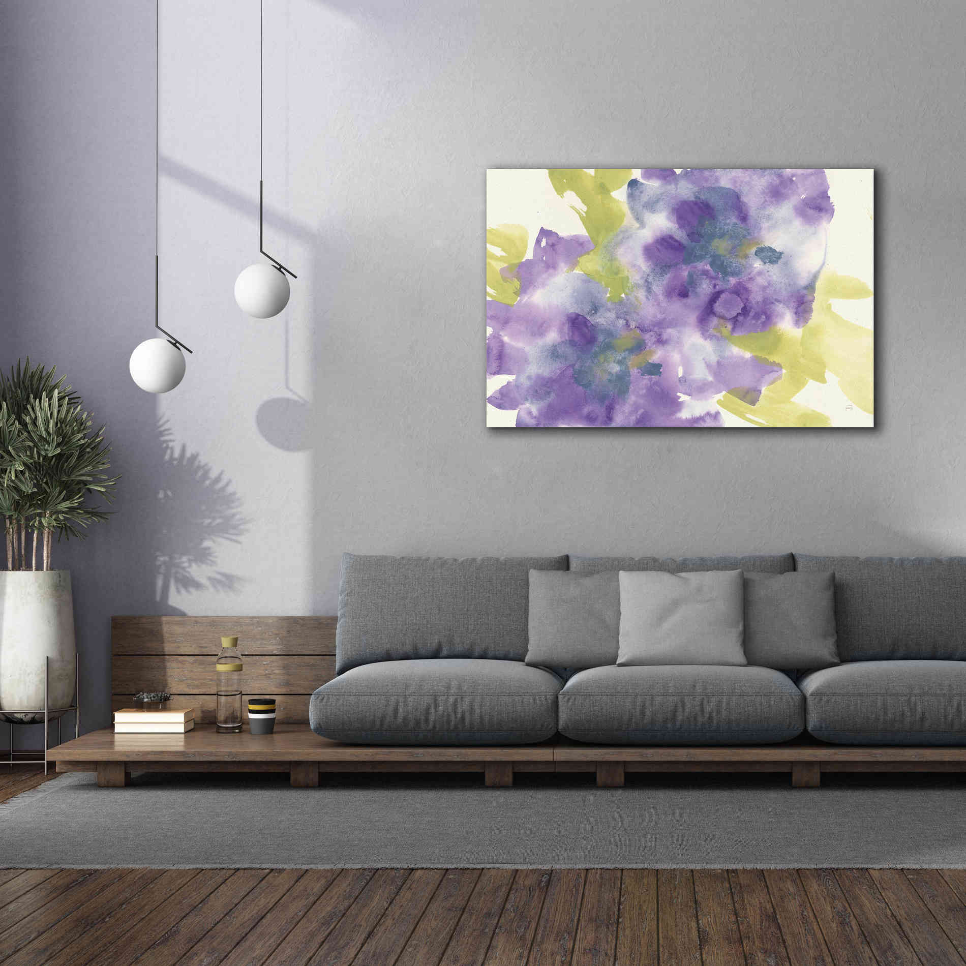 'VIolet And Gray I' by Chris Paschke, Giclee Canvas Wall Art,60 x 40