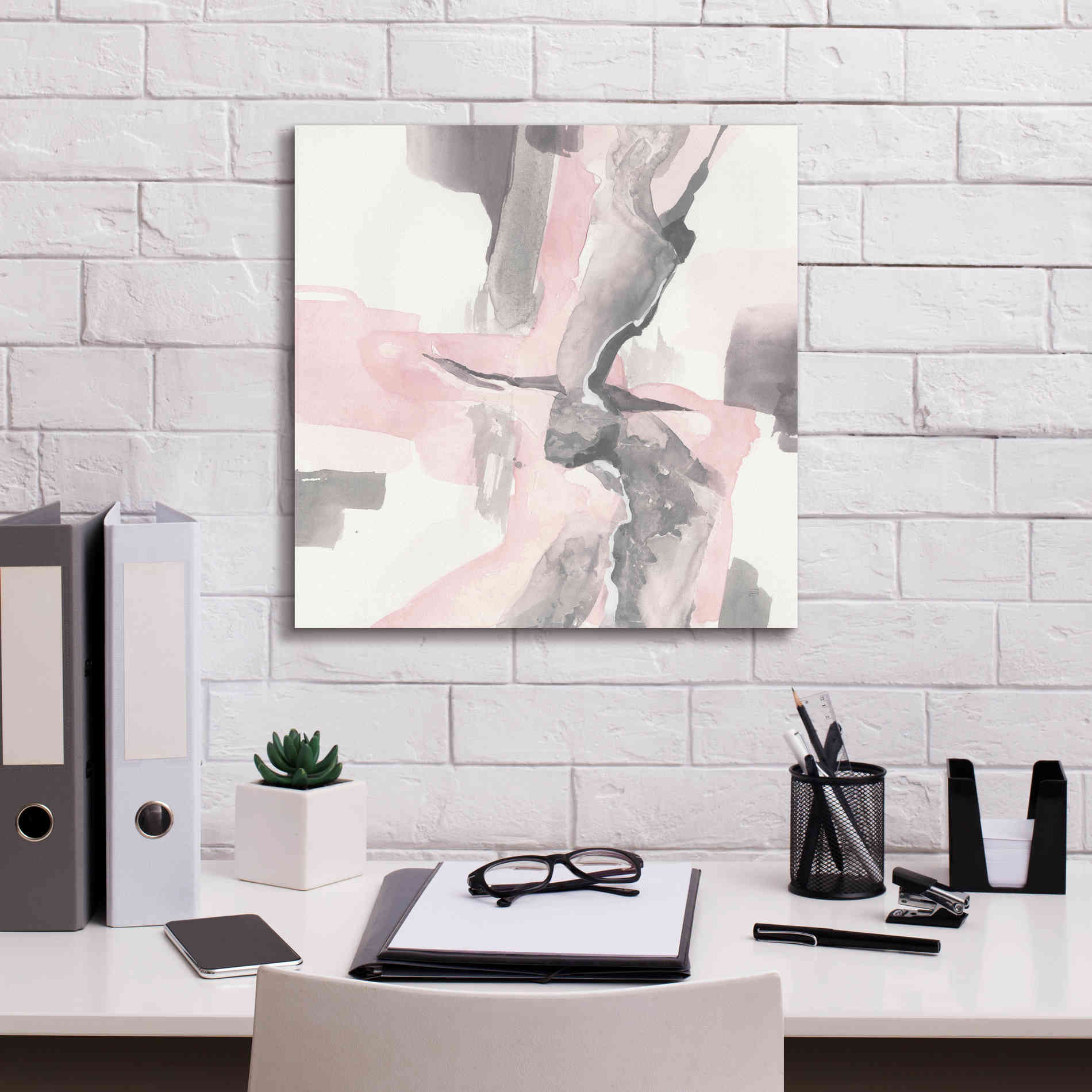 'Blushing Grey I' by Chris Paschke, Giclee Canvas Wall Art,18 x 18