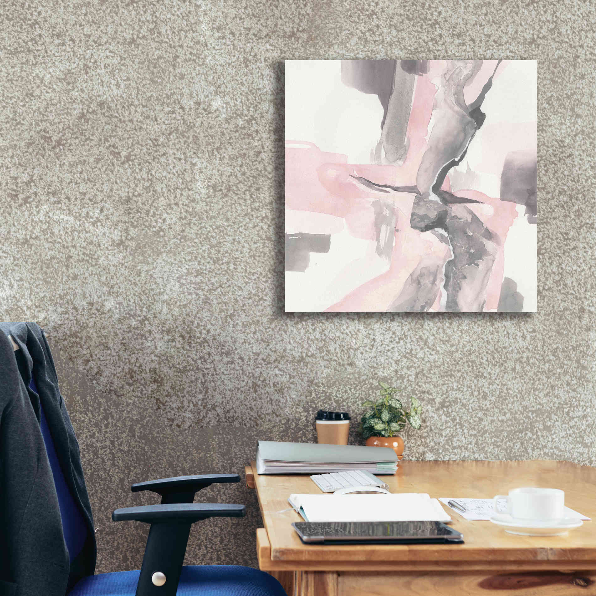 'Blushing Grey I' by Chris Paschke, Giclee Canvas Wall Art,26 x 26