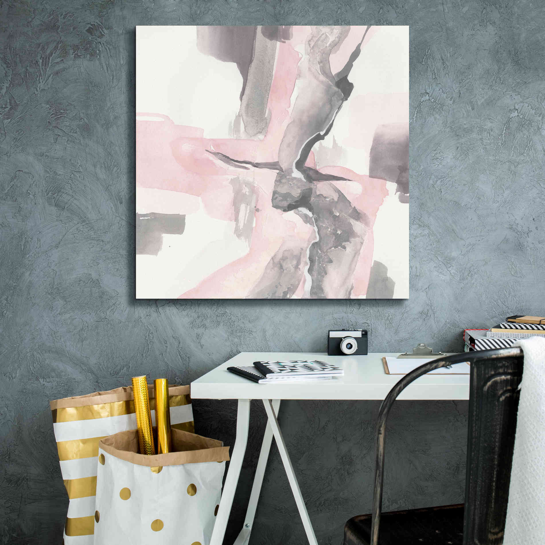 'Blushing Grey I' by Chris Paschke, Giclee Canvas Wall Art,26 x 26