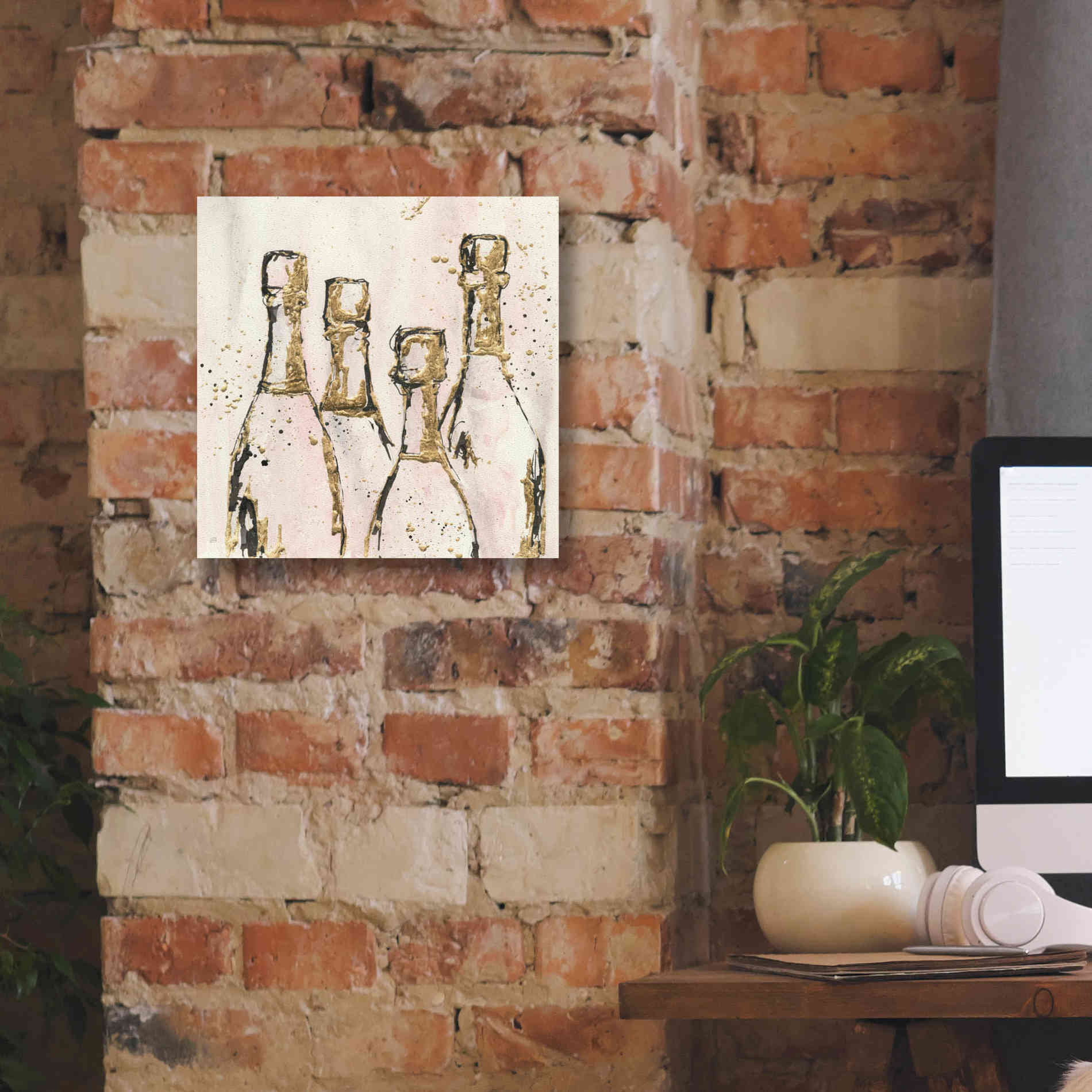 'Champagne Is Grand I' by Chris Paschke, Giclee Canvas Wall Art,12 x 12