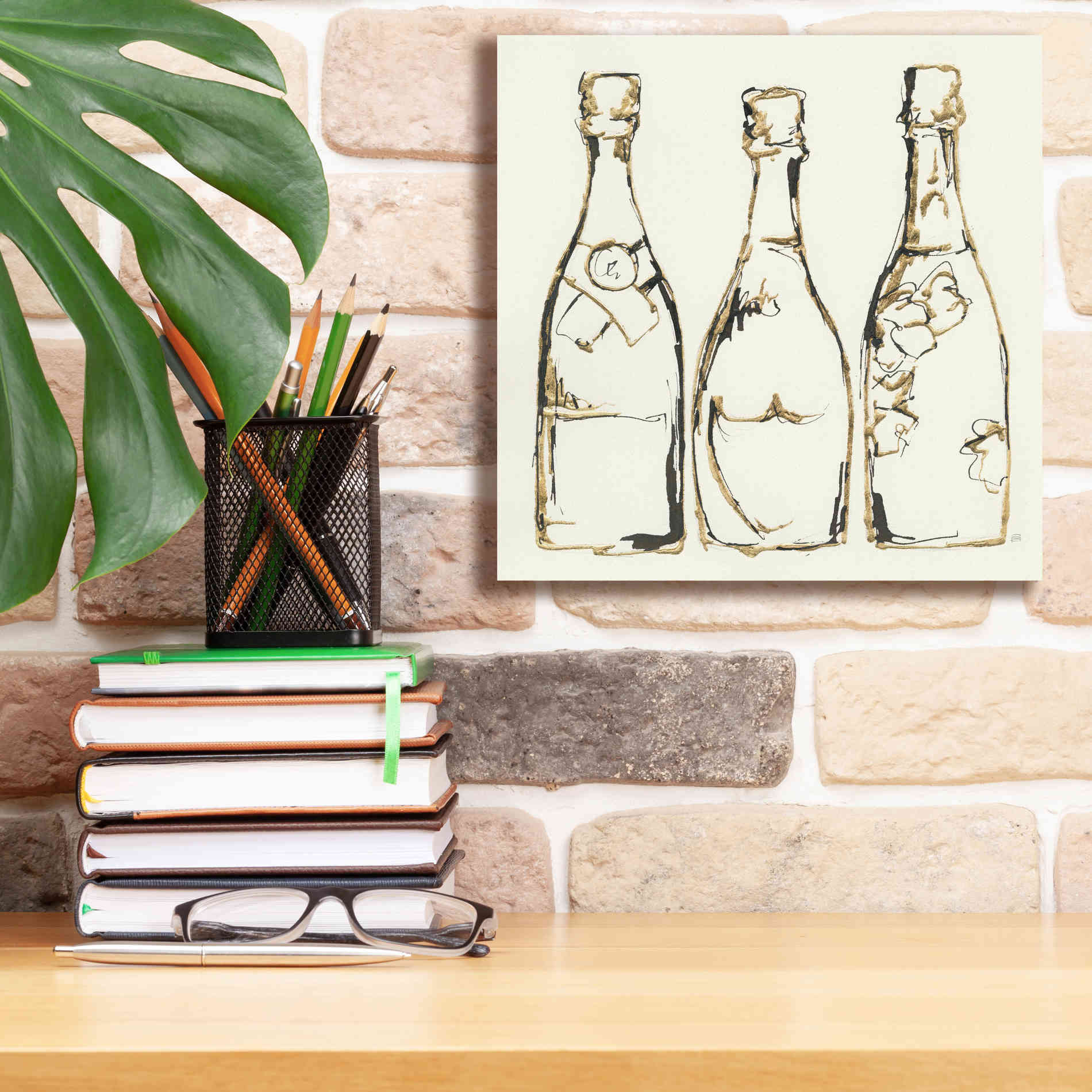 'Champagne Is Grand III' by Chris Paschke, Giclee Canvas Wall Art,12 x 12