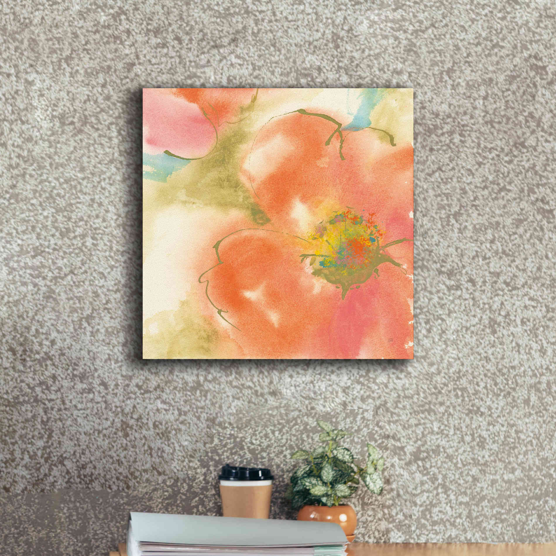 'Coral Poppy I' by Chris Paschke, Giclee Canvas Wall Art,18 x 18