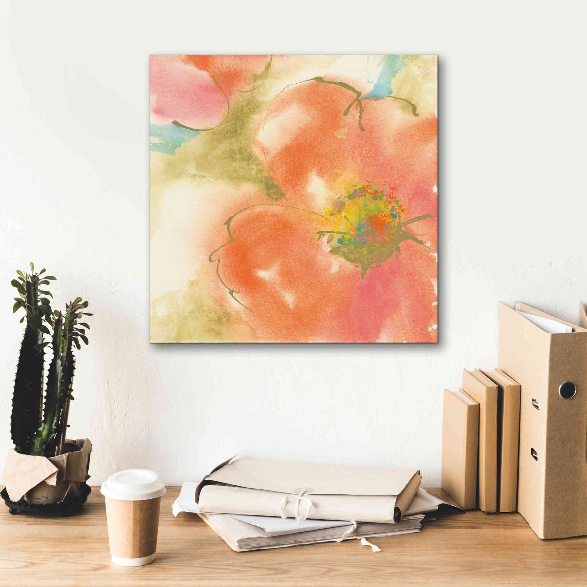 'Coral Poppy I' by Chris Paschke, Giclee Canvas Wall Art,18 x 18