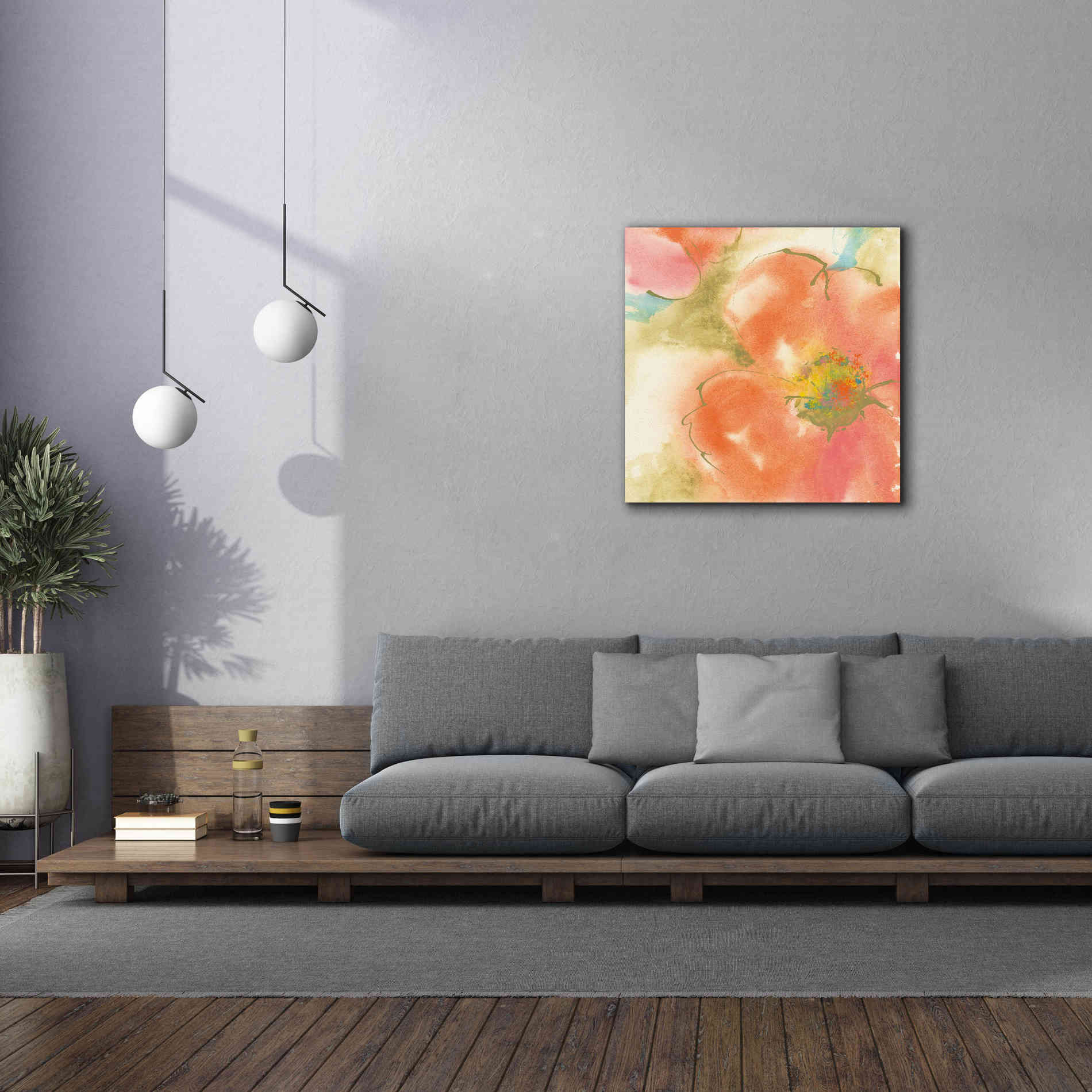 'Coral Poppy I' by Chris Paschke, Giclee Canvas Wall Art,37 x 37