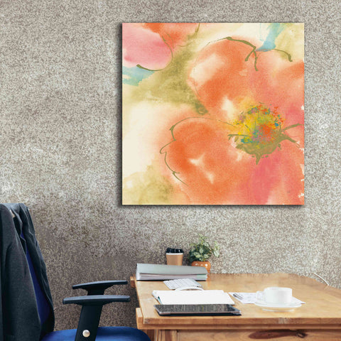 Image of 'Coral Poppy I' by Chris Paschke, Giclee Canvas Wall Art,37 x 37