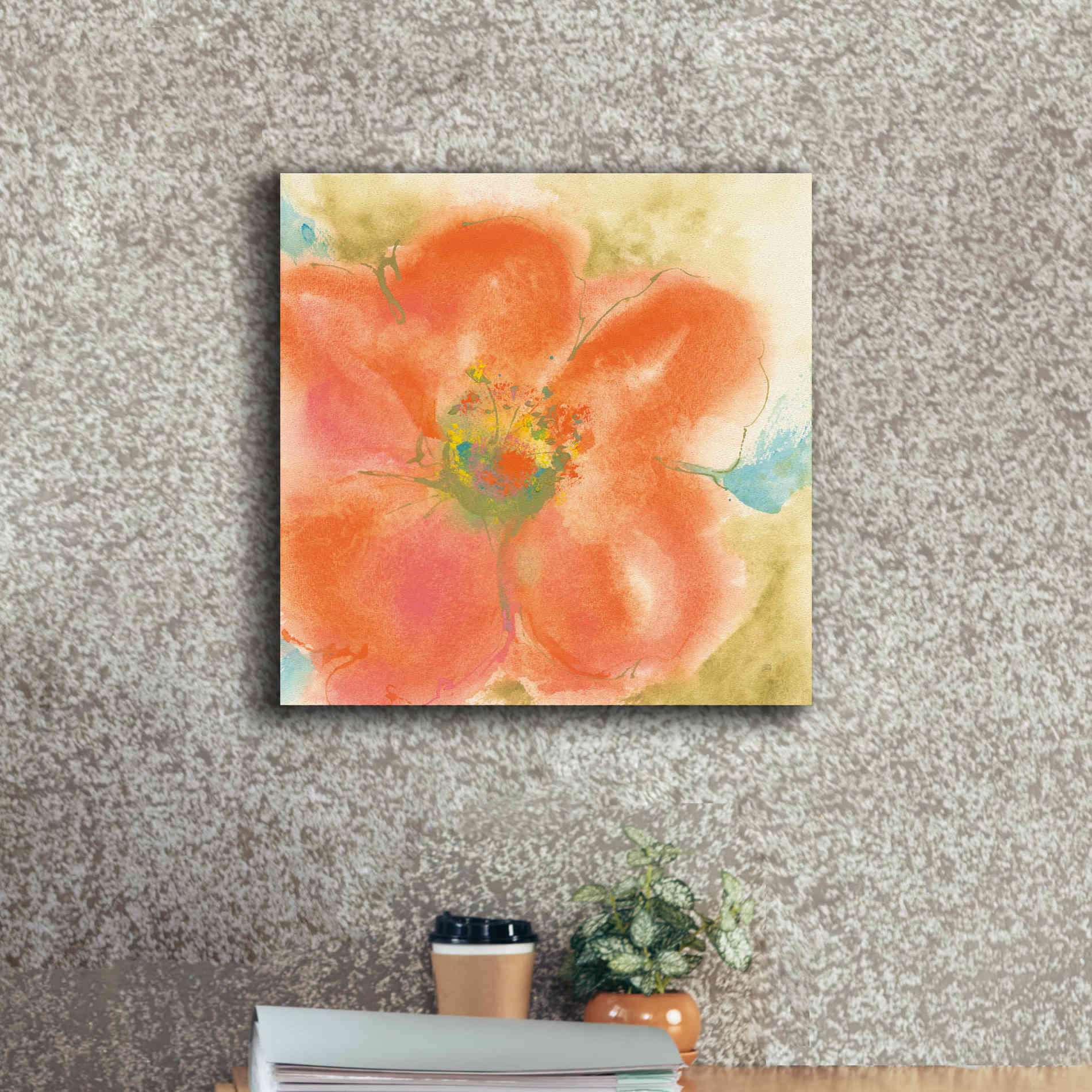 'Coral Poppy II' by Chris Paschke, Giclee Canvas Wall Art,18 x 18