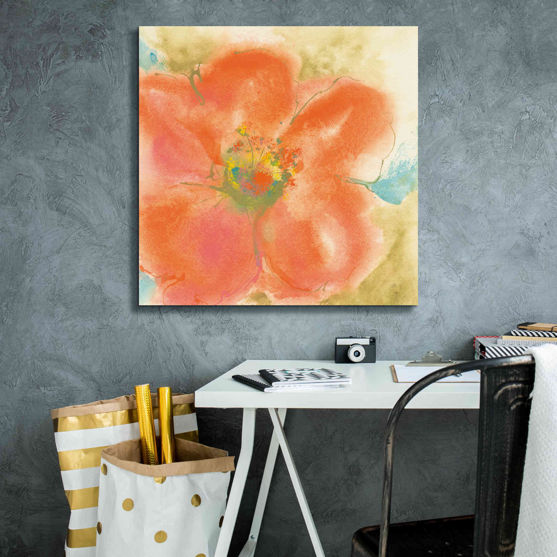 'Coral Poppy II' by Chris Paschke, Giclee Canvas Wall Art,26 x 26