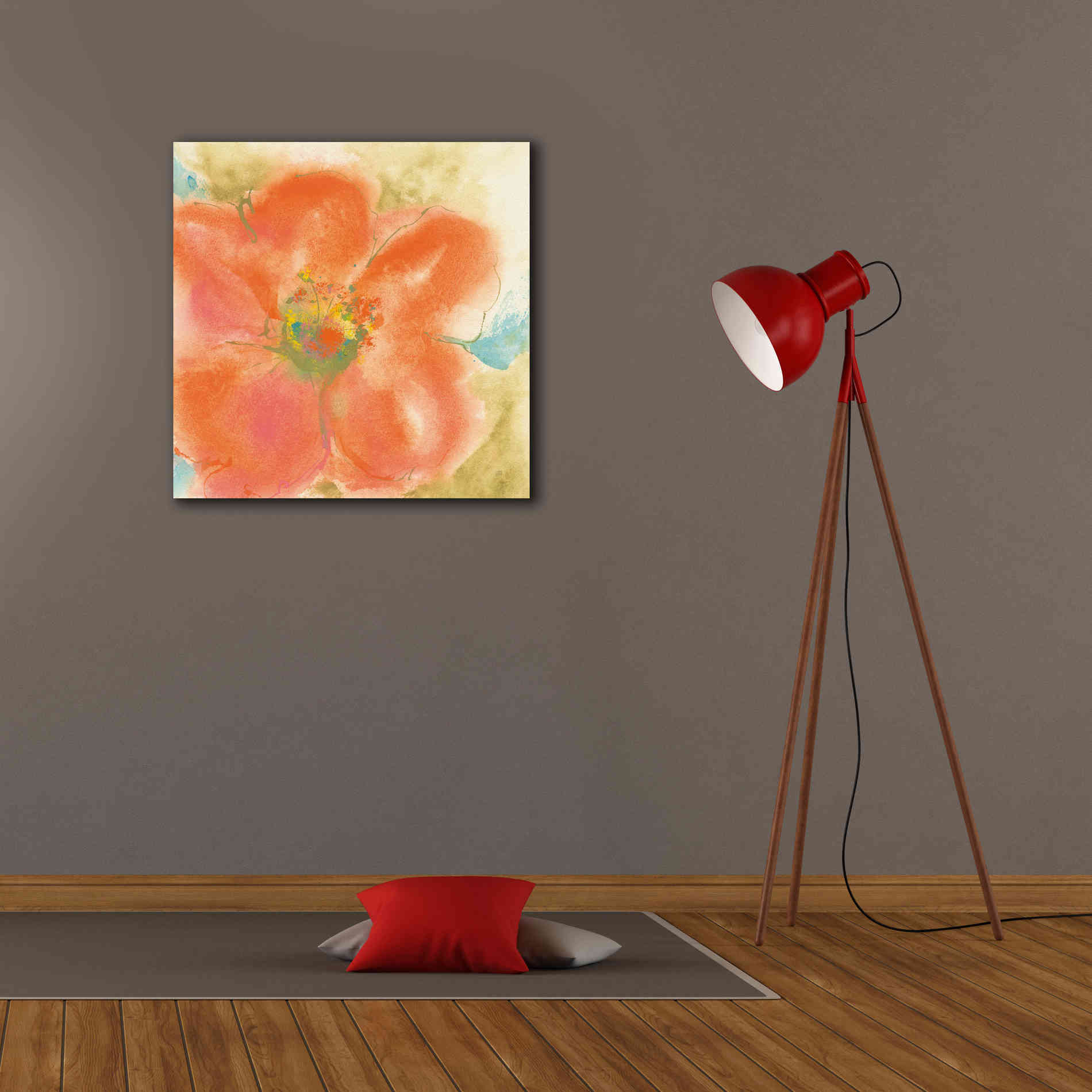 'Coral Poppy II' by Chris Paschke, Giclee Canvas Wall Art,26 x 26