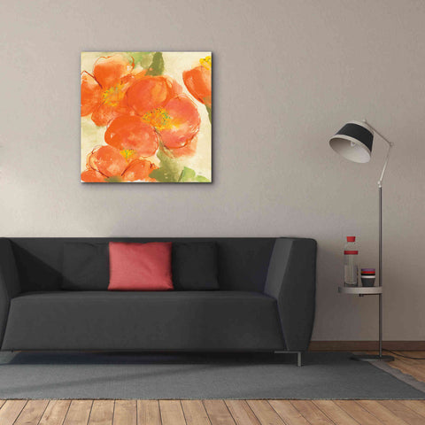Image of 'Tangerine Poppies I' by Chris Paschke, Giclee Canvas Wall Art,37 x 37