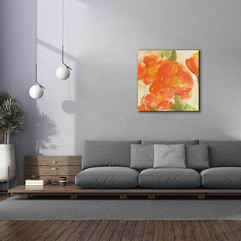 Image of 'Tangerine Poppies I' by Chris Paschke, Giclee Canvas Wall Art,37 x 37