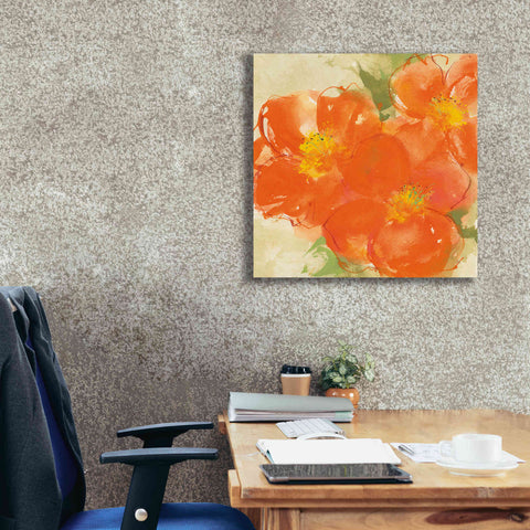 Image of 'Tangerine Poppies II' by Chris Paschke, Giclee Canvas Wall Art,26 x 26