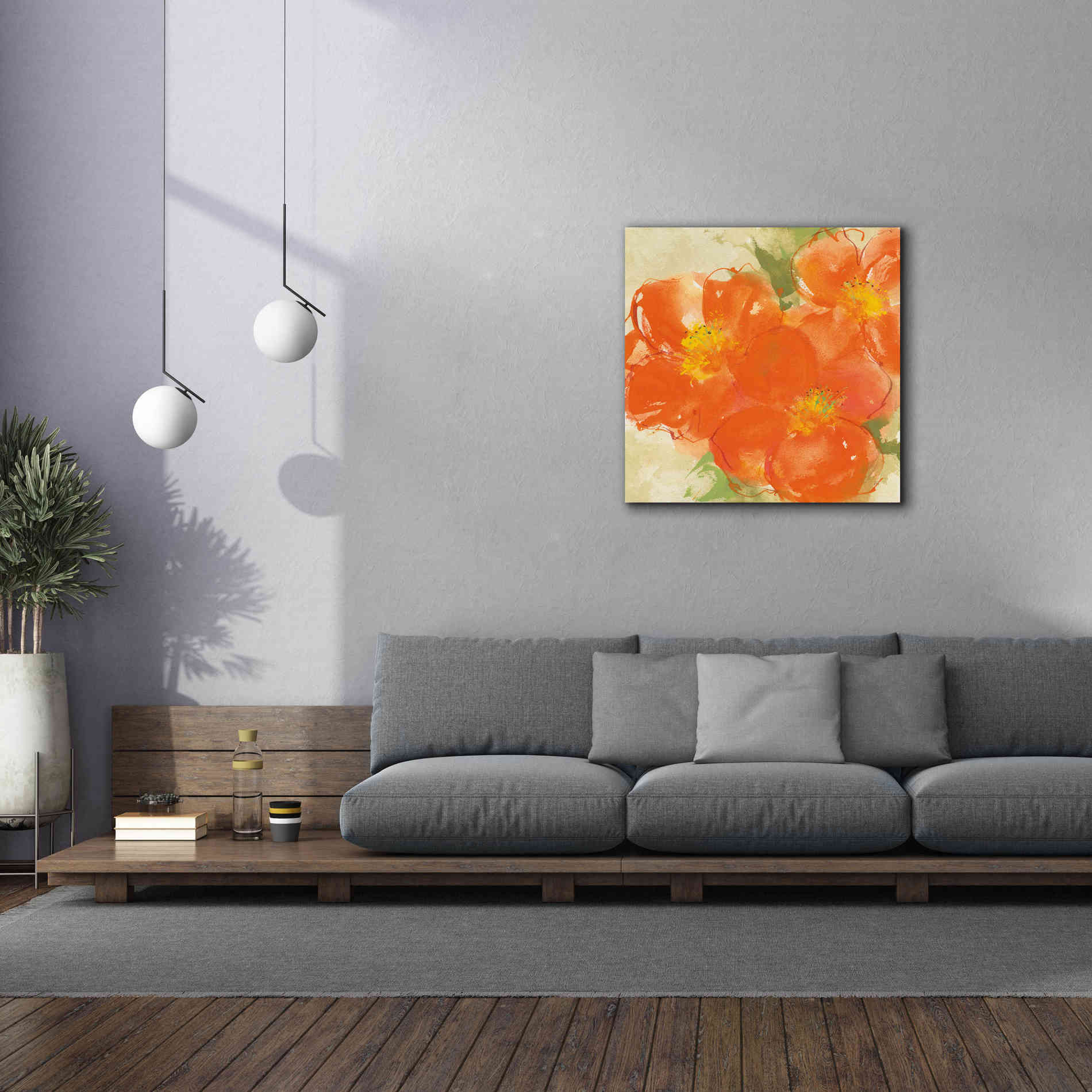 'Tangerine Poppies II' by Chris Paschke, Giclee Canvas Wall Art,37 x 37