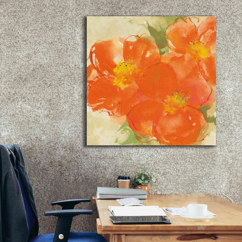 Image of 'Tangerine Poppies II' by Chris Paschke, Giclee Canvas Wall Art,37 x 37