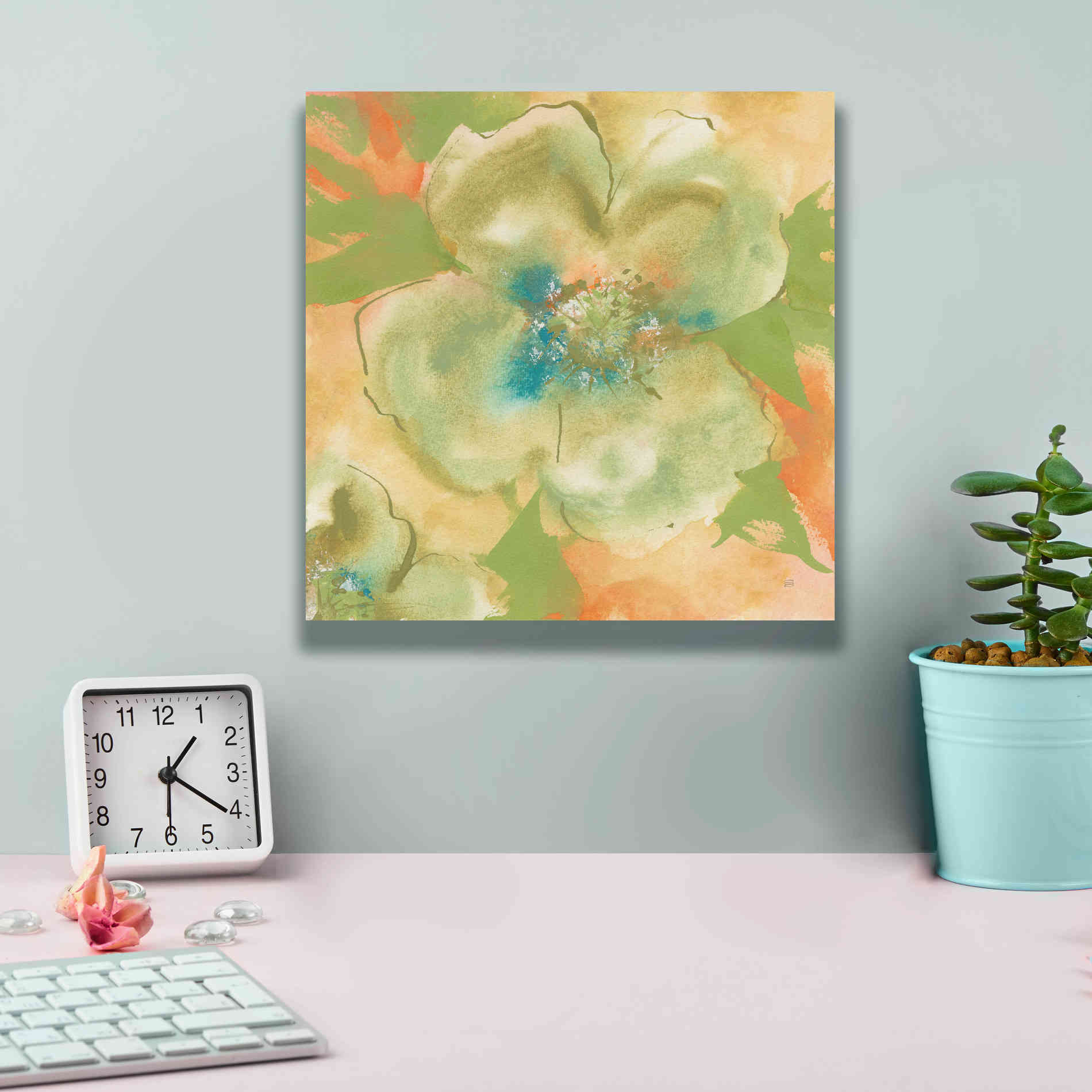 'Olive Poppy I' by Chris Paschke, Giclee Canvas Wall Art,12 x 12