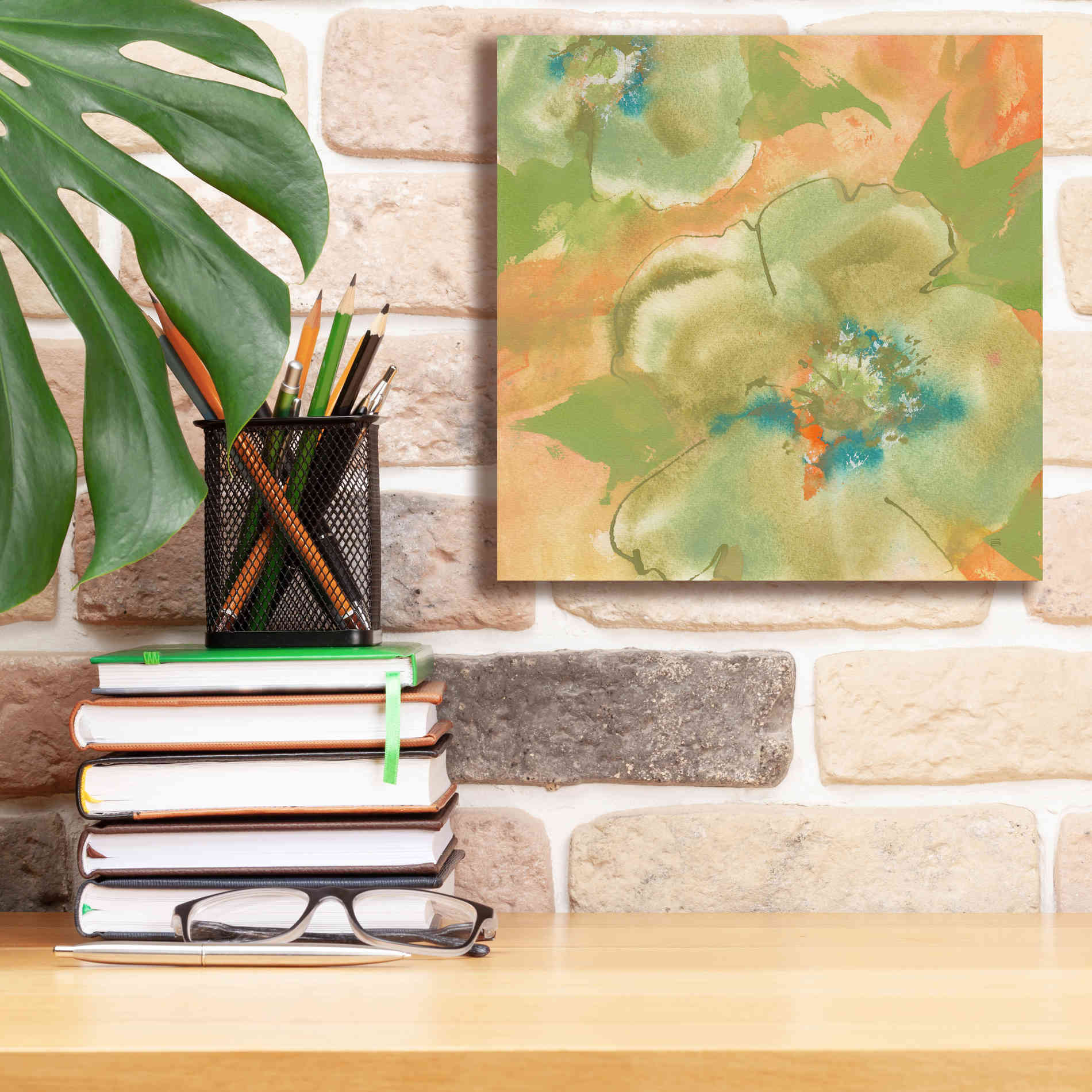 'Olive Poppy II' by Chris Paschke, Giclee Canvas Wall Art,12 x 12