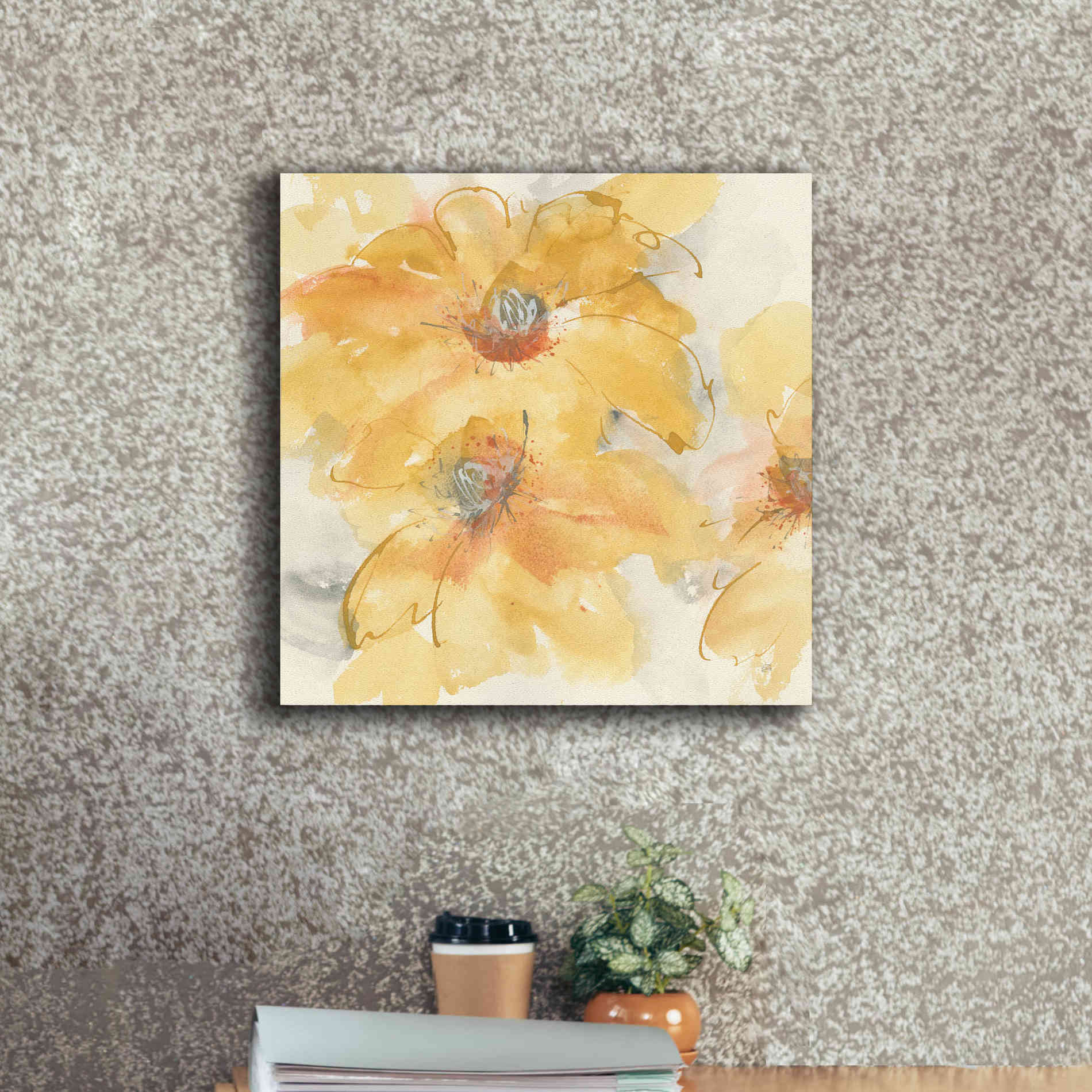 'Golden Clematis I' by Chris Paschke, Giclee Canvas Wall Art,18 x 18