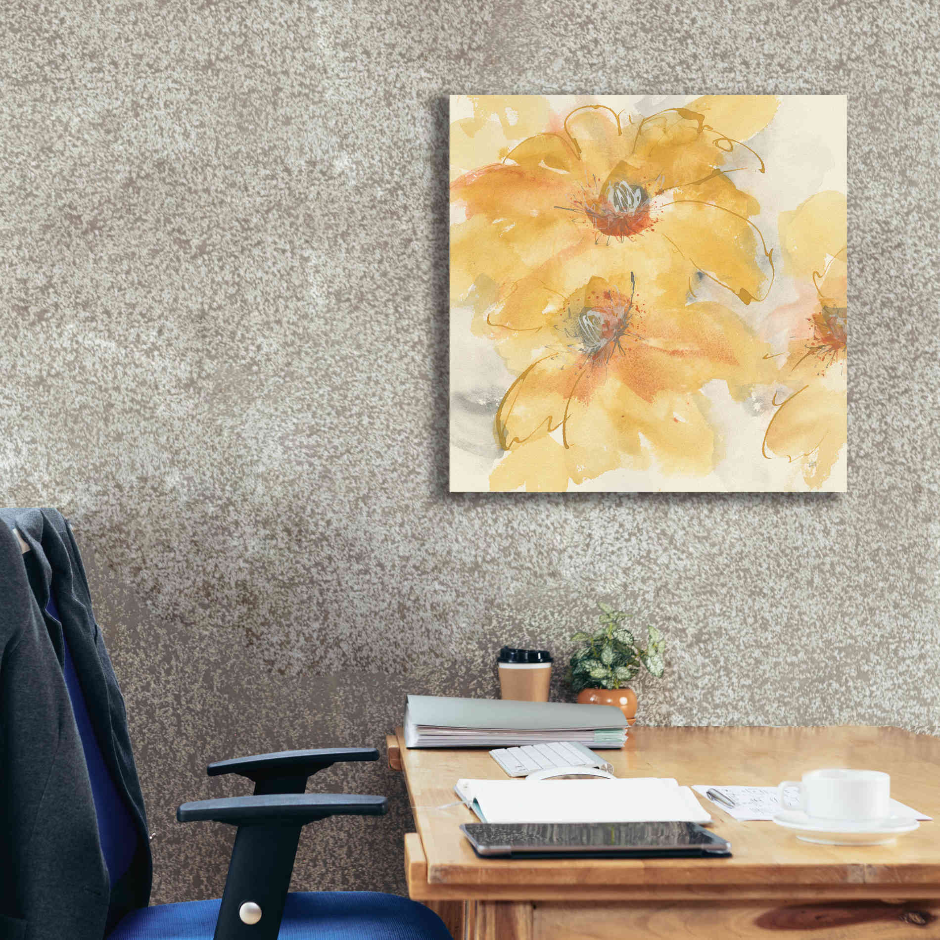 'Golden Clematis I' by Chris Paschke, Giclee Canvas Wall Art,26 x 26