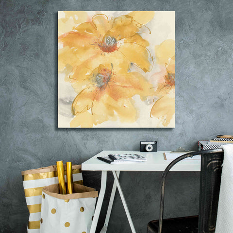 Image of 'Golden Clematis I' by Chris Paschke, Giclee Canvas Wall Art,26 x 26