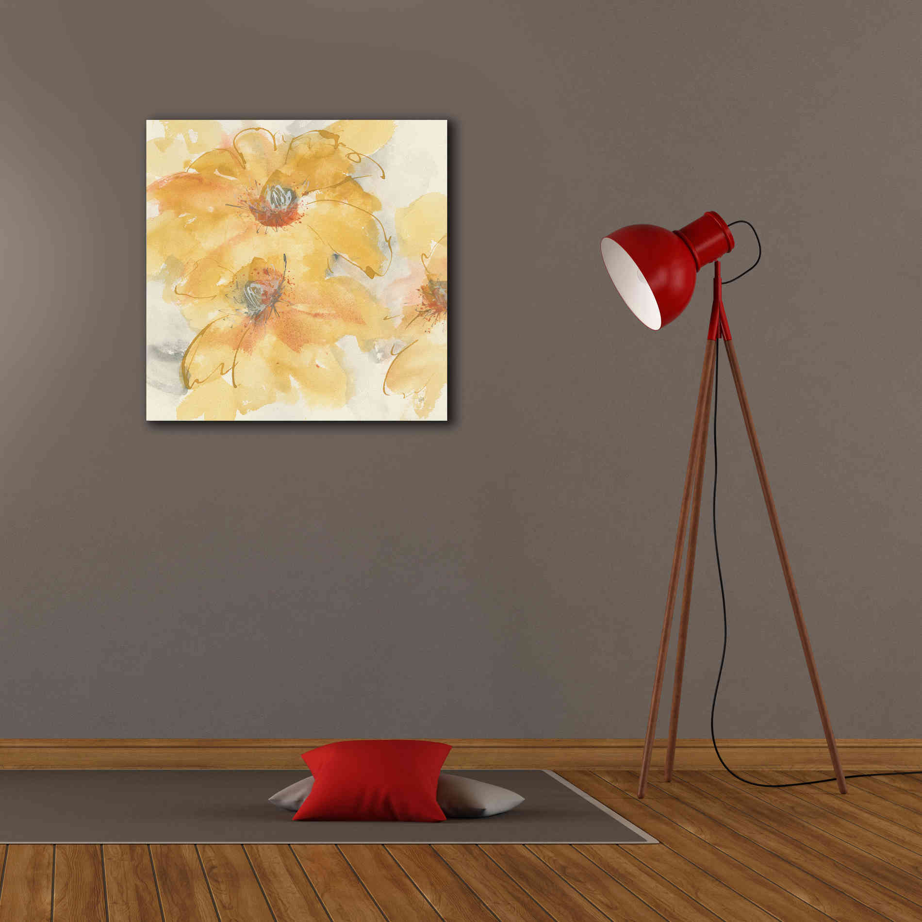 'Golden Clematis I' by Chris Paschke, Giclee Canvas Wall Art,26 x 26