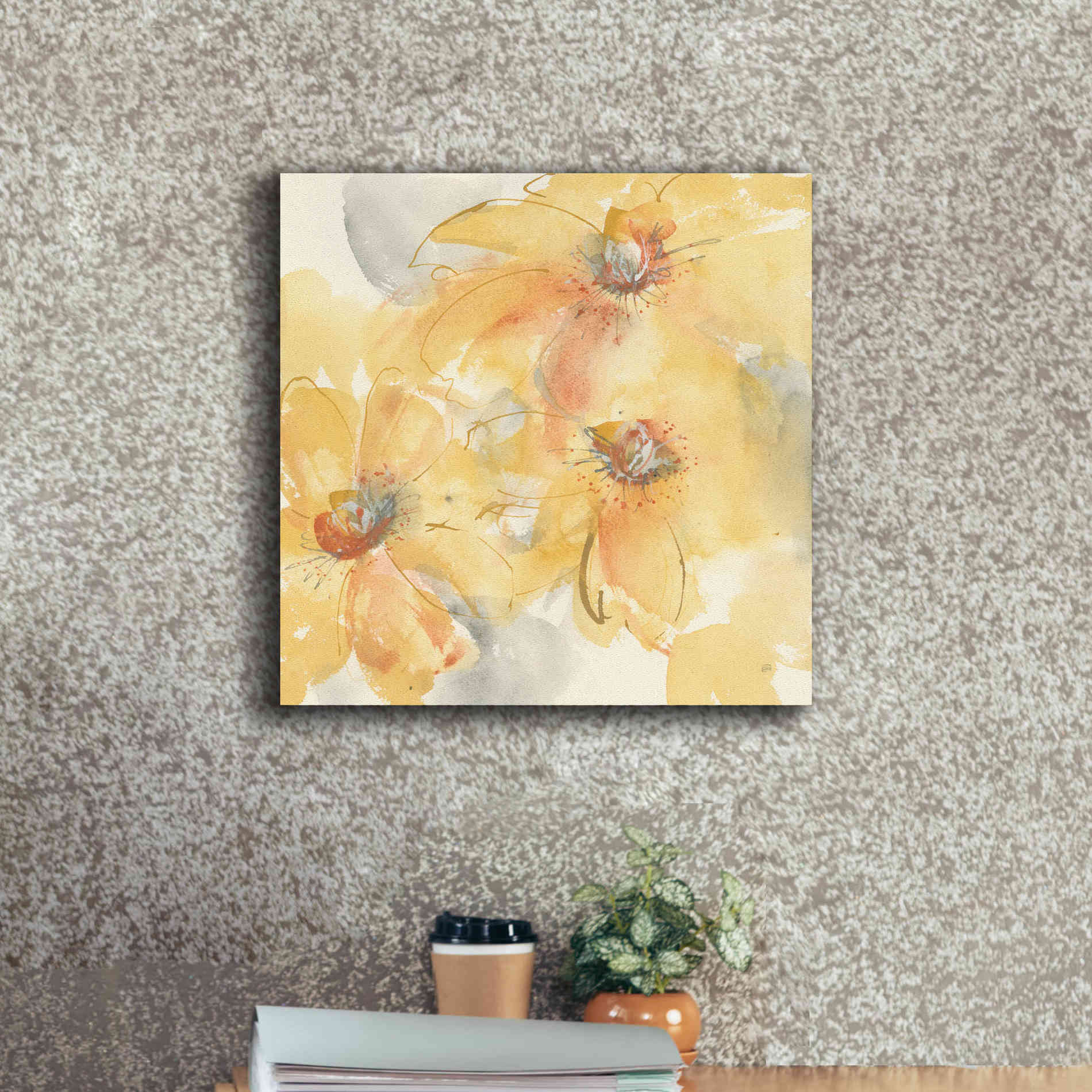 'Golden Clematis II' by Chris Paschke, Giclee Canvas Wall Art,18 x 18