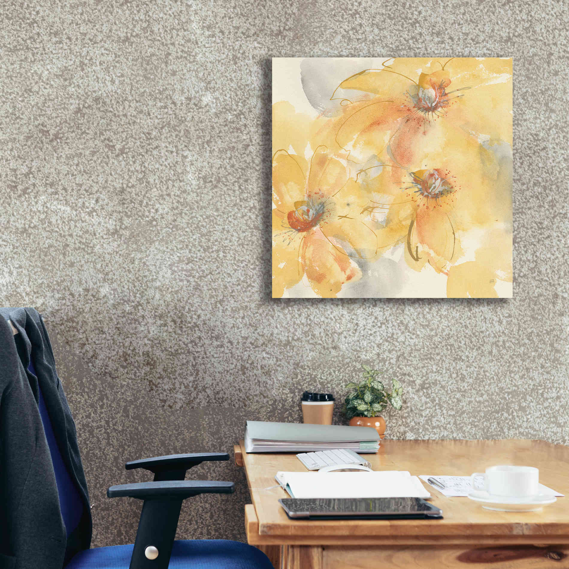 'Golden Clematis II' by Chris Paschke, Giclee Canvas Wall Art,26 x 26