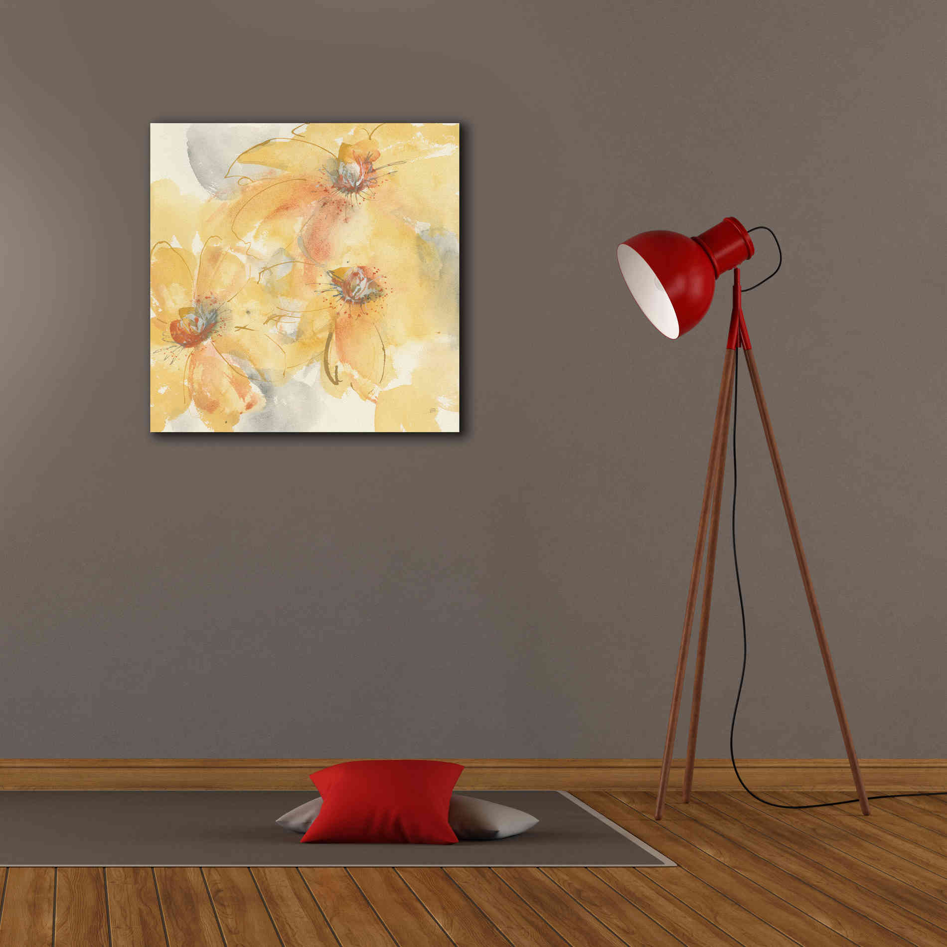 'Golden Clematis II' by Chris Paschke, Giclee Canvas Wall Art,26 x 26