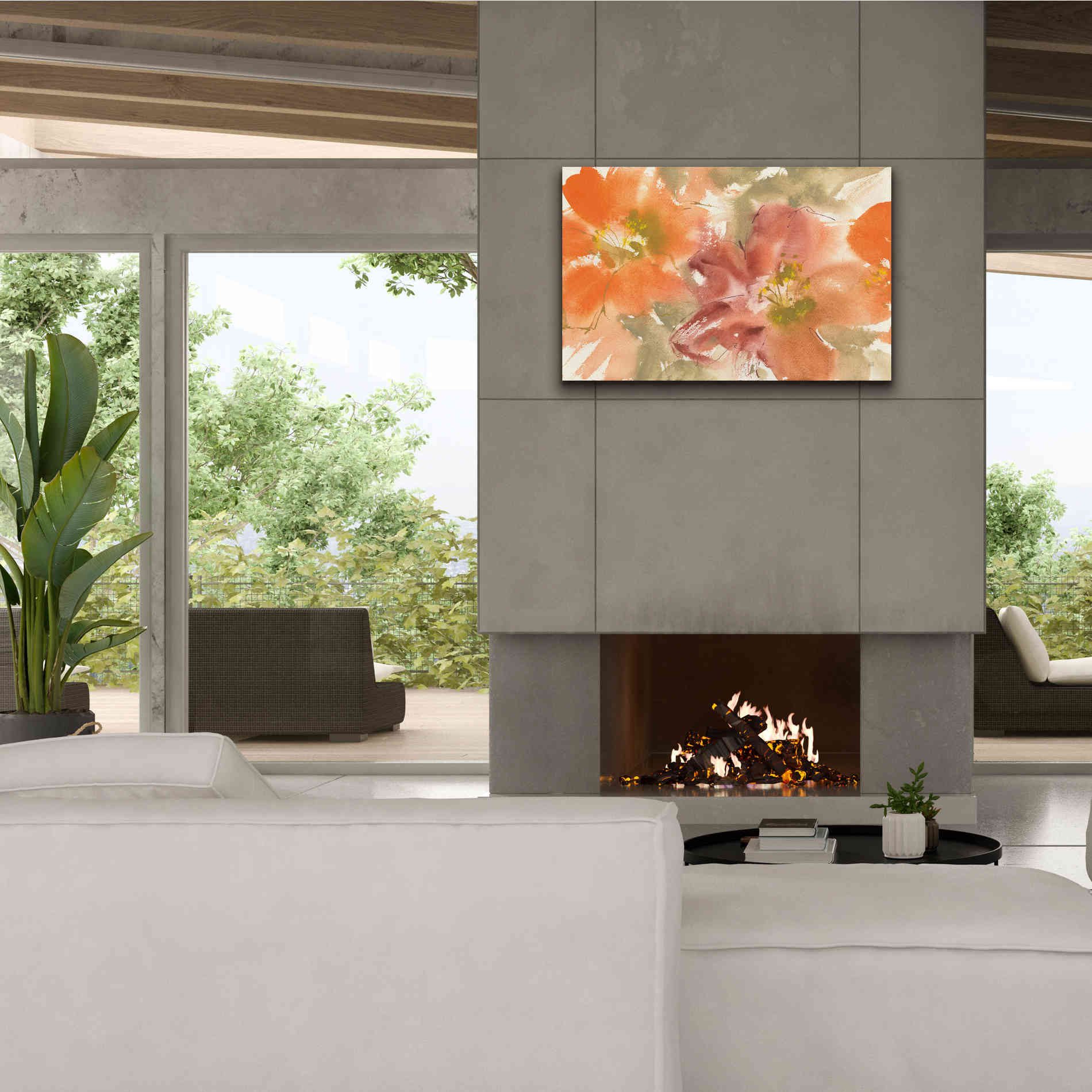 'Tribal Lilies II' by Chris Paschke, Giclee Canvas Wall Art,40 x 26