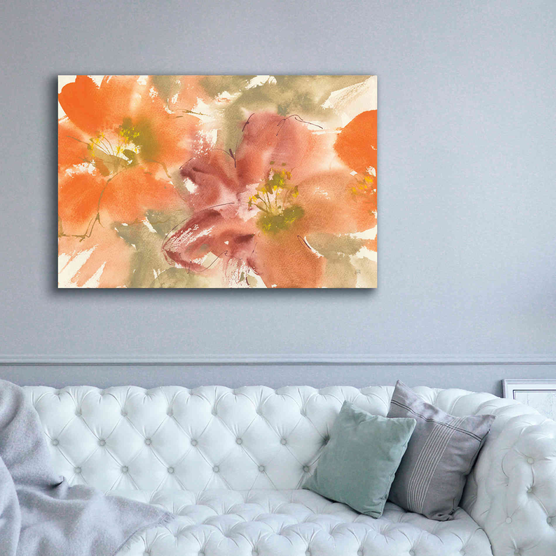 'Tribal Lilies II' by Chris Paschke, Giclee Canvas Wall Art,60 x 40