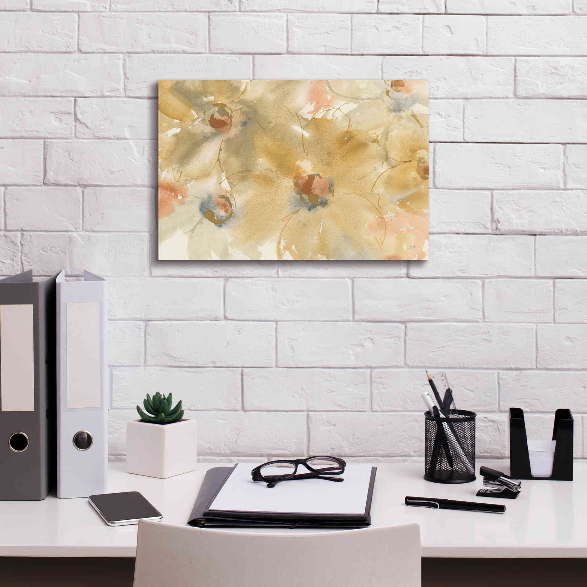 'Neutral Blooms' by Chris Paschke, Giclee Canvas Wall Art,18 x 12