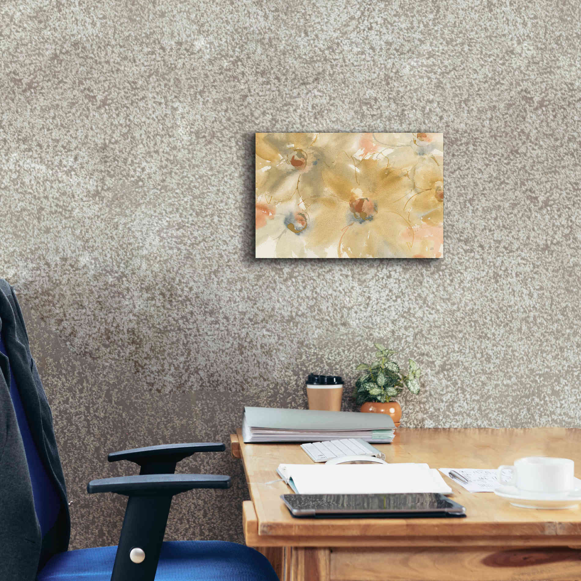 'Neutral Blooms' by Chris Paschke, Giclee Canvas Wall Art,18 x 12