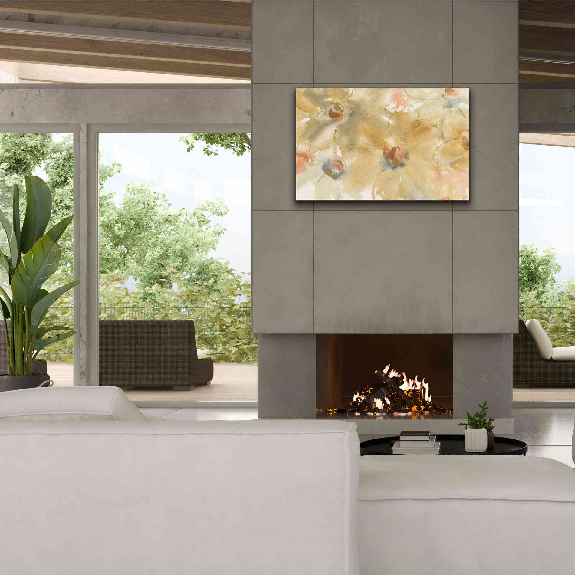 'Neutral Blooms' by Chris Paschke, Giclee Canvas Wall Art,40 x 26