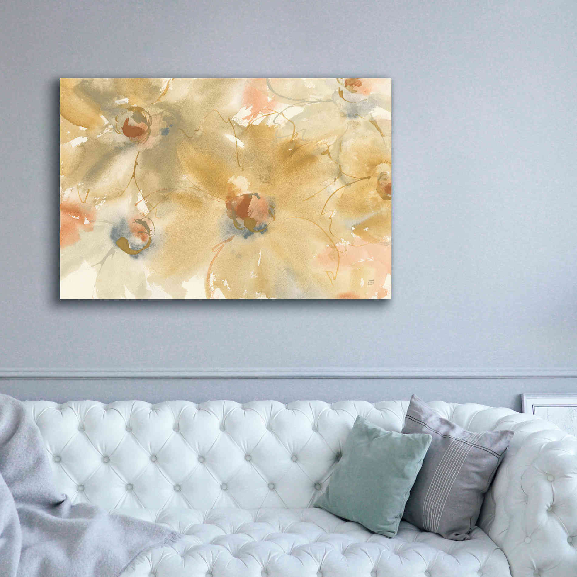 'Neutral Blooms' by Chris Paschke, Giclee Canvas Wall Art,60 x 40