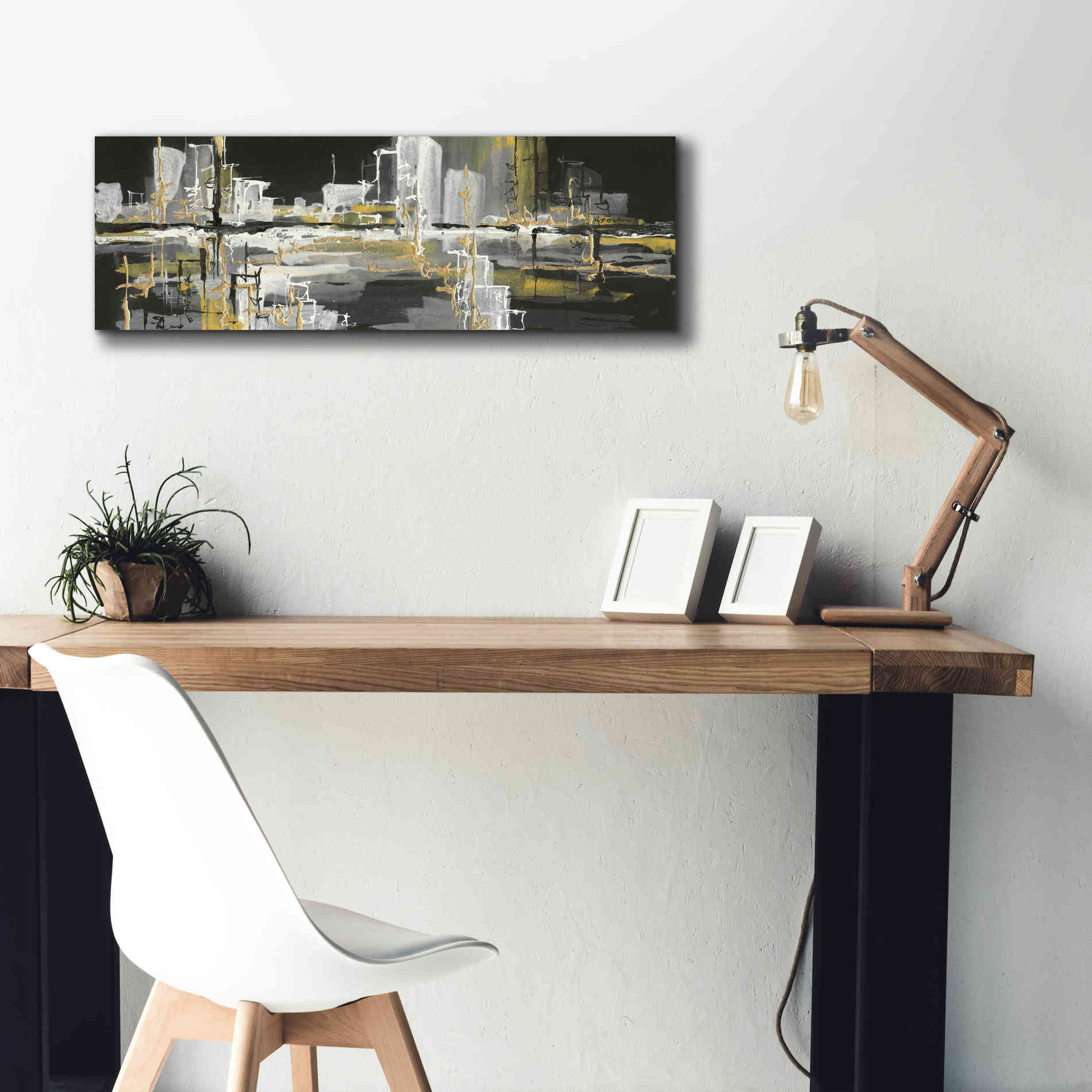 'Urban Gold III' by Chris Paschke, Giclee Canvas Wall Art,36 x 12