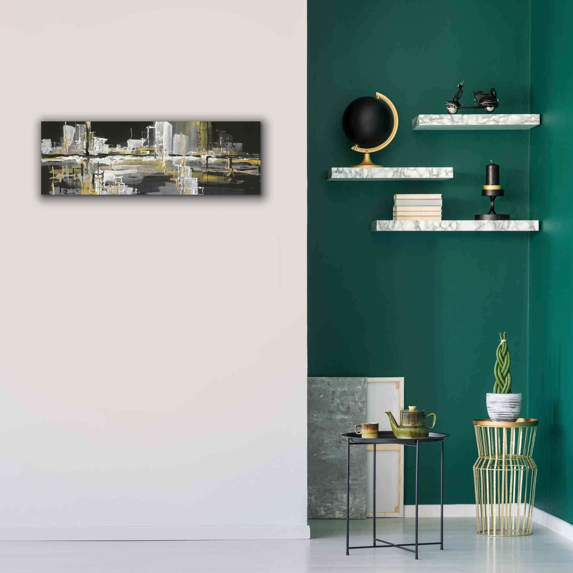 'Urban Gold III' by Chris Paschke, Giclee Canvas Wall Art,36 x 12