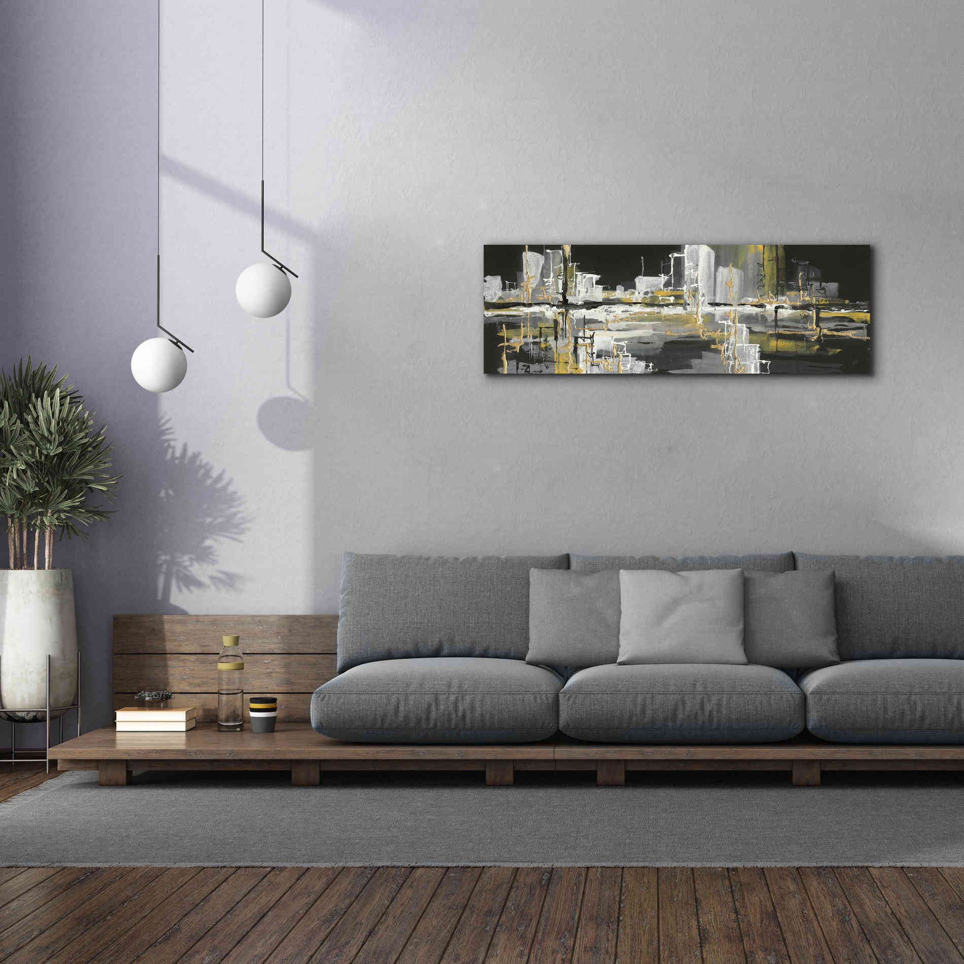 'Urban Gold III' by Chris Paschke, Giclee Canvas Wall Art,60 x 20